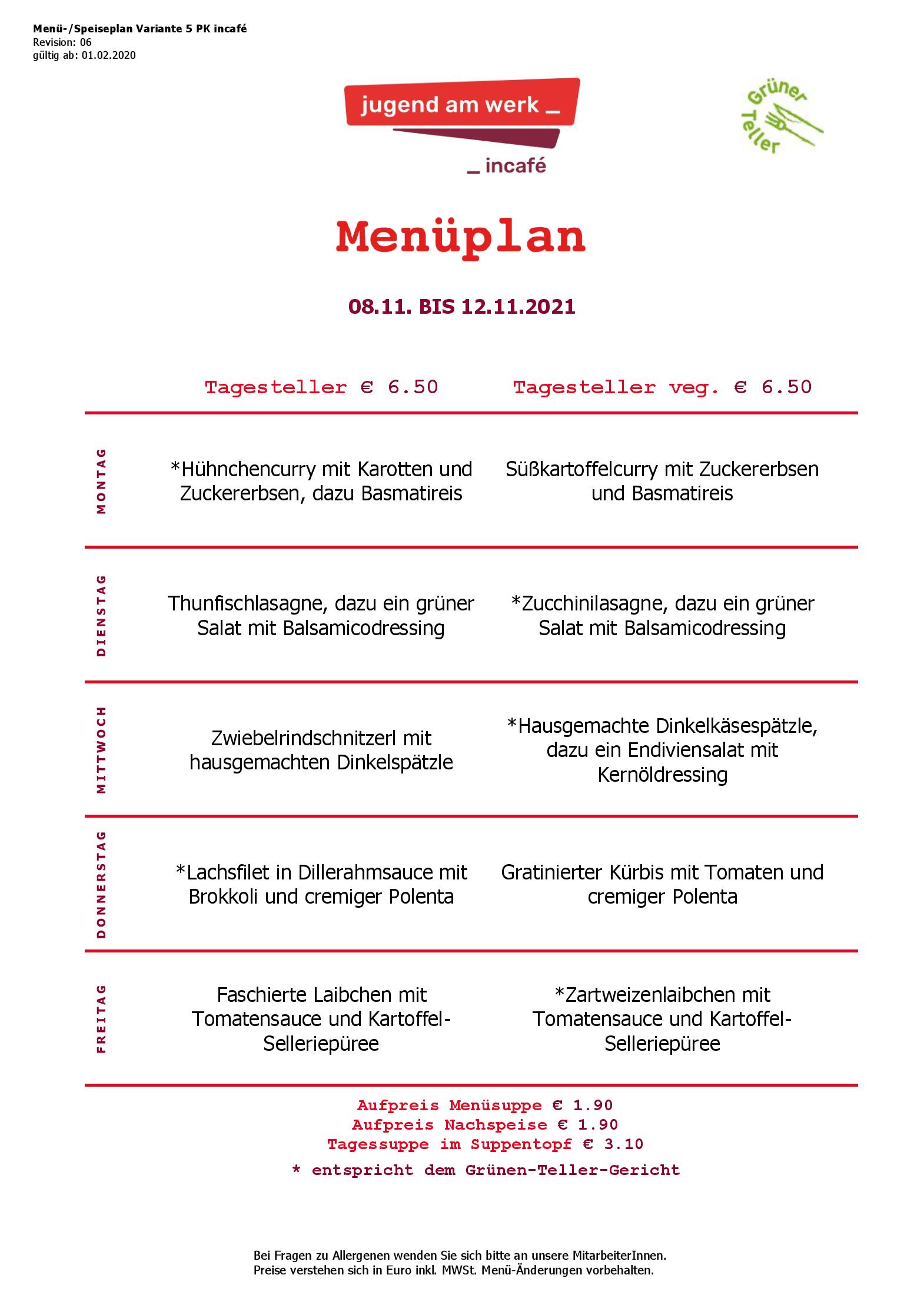 Speisekarte incafé in Graz, Seite 61