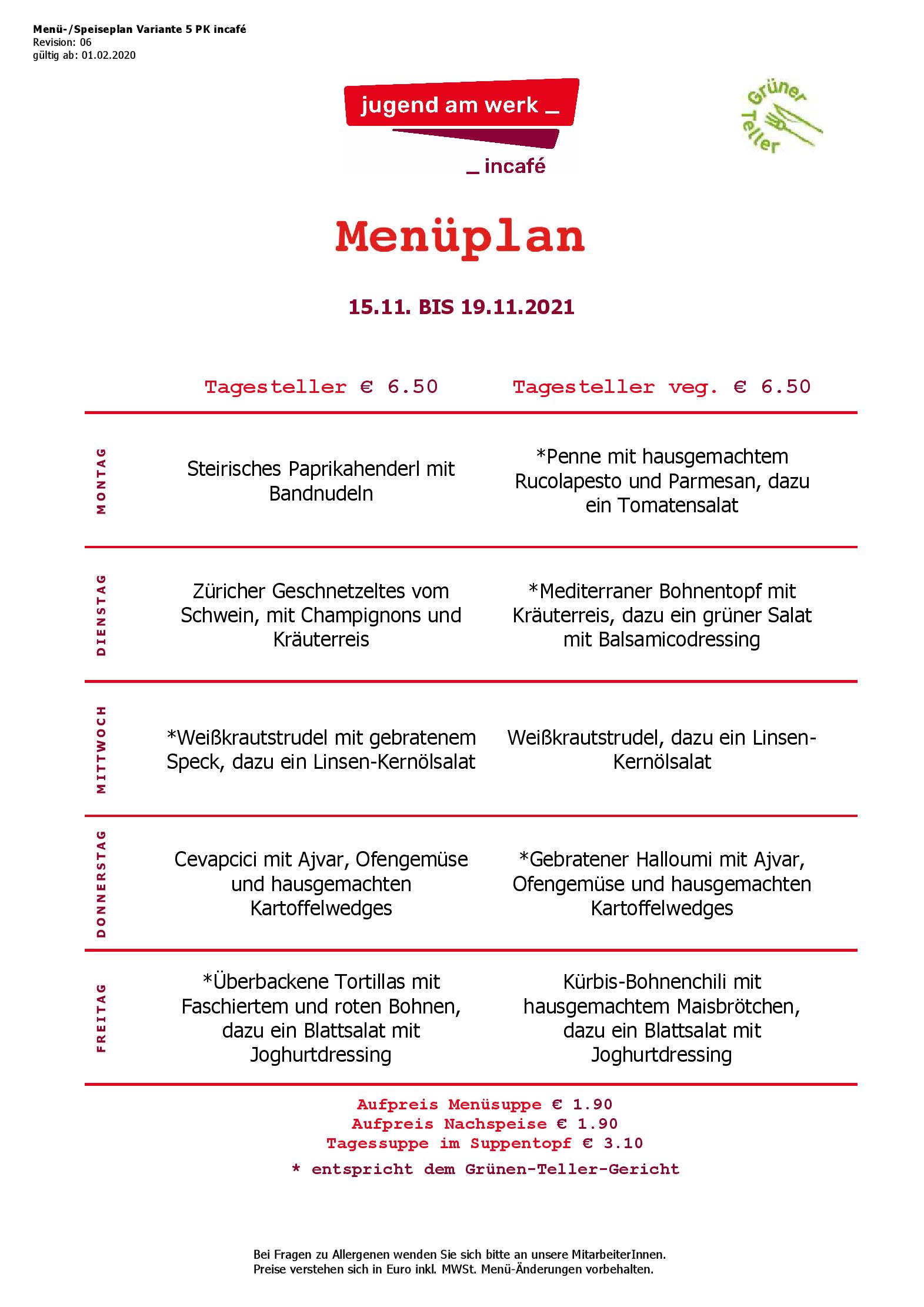 Speisekarte incafé in Graz, Seite 11