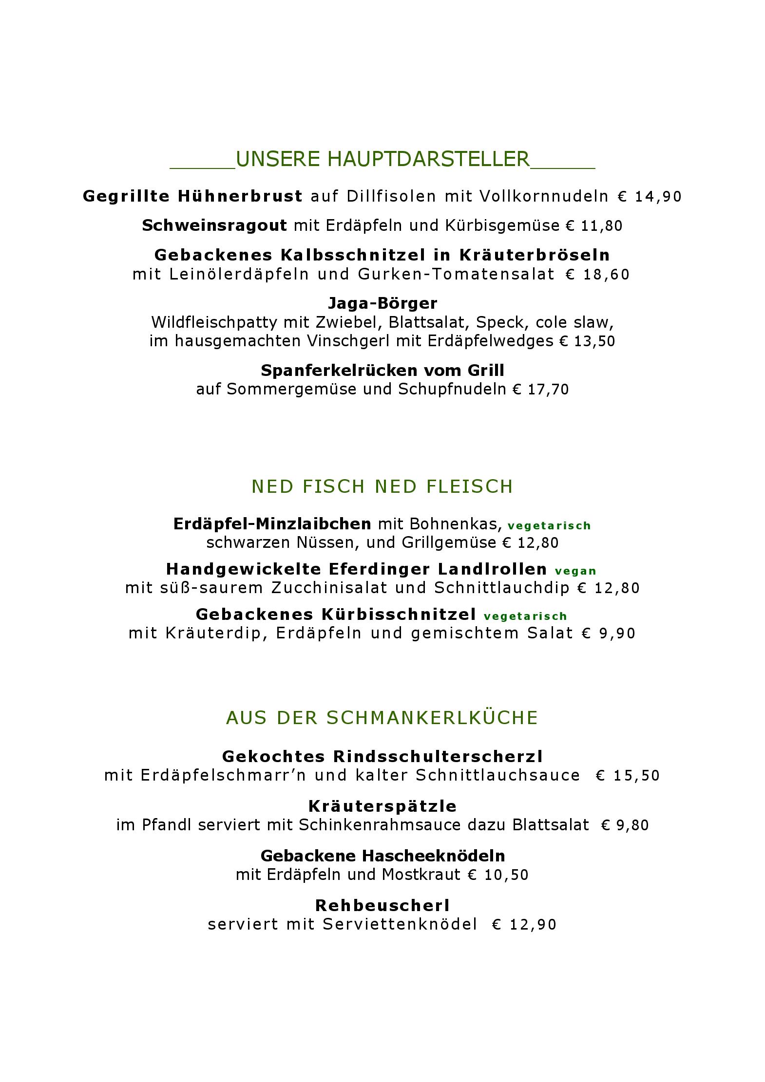 Speisekarte Landgasthaus Lehnerwirt in Alkoven, Seite 3
