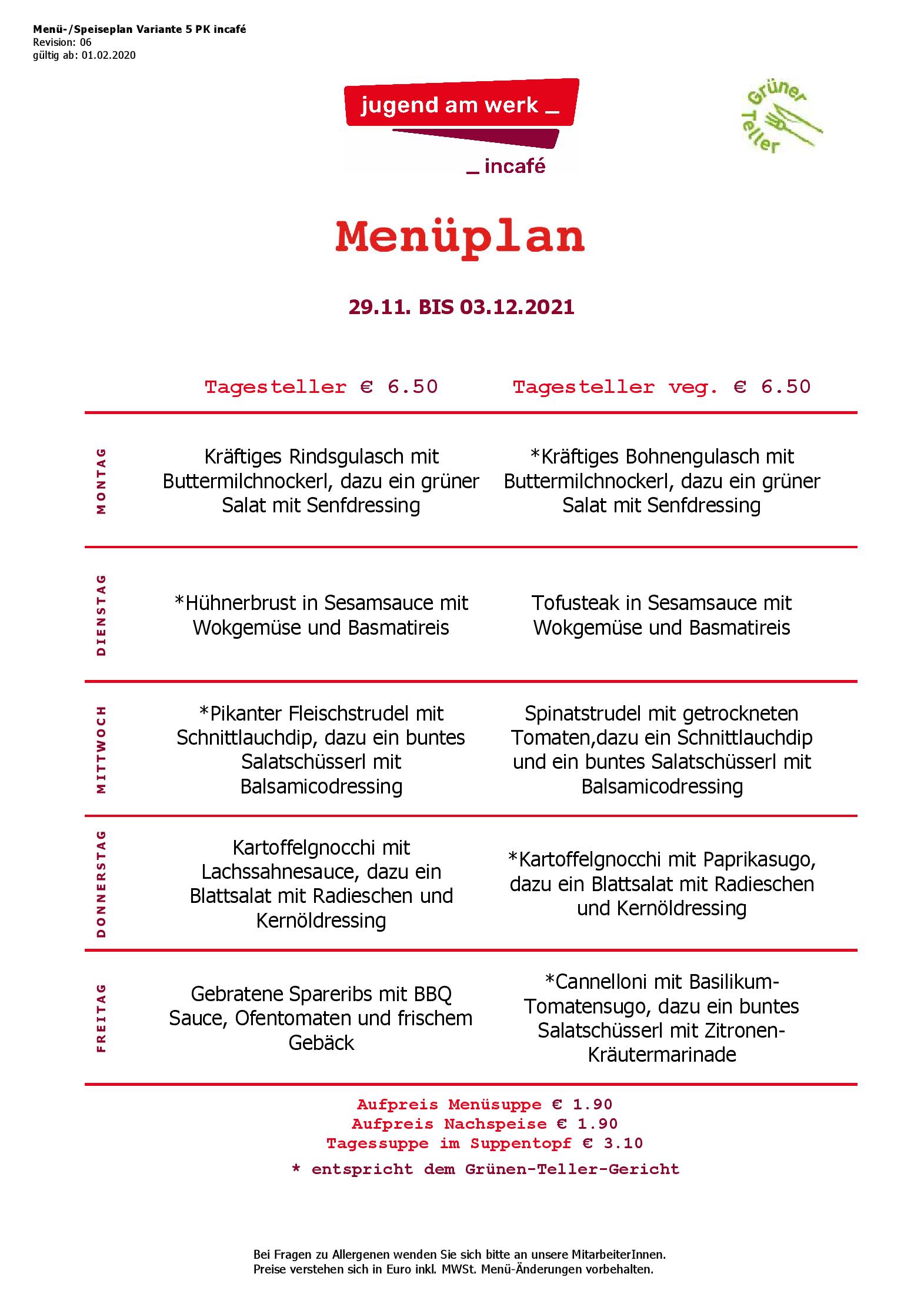 Speisekarte incafé in Graz, Seite 88