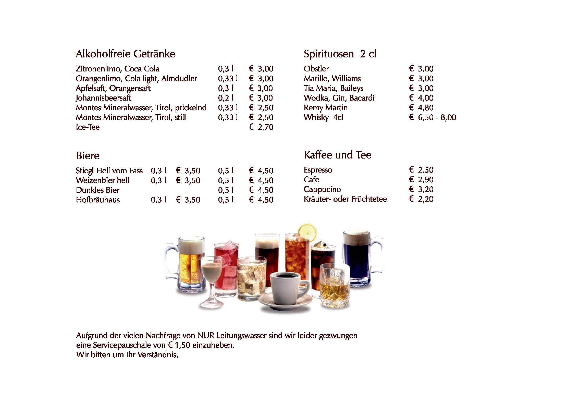 Speisekarte HOTEL ALPENHOF in Westendorf, Seite 2