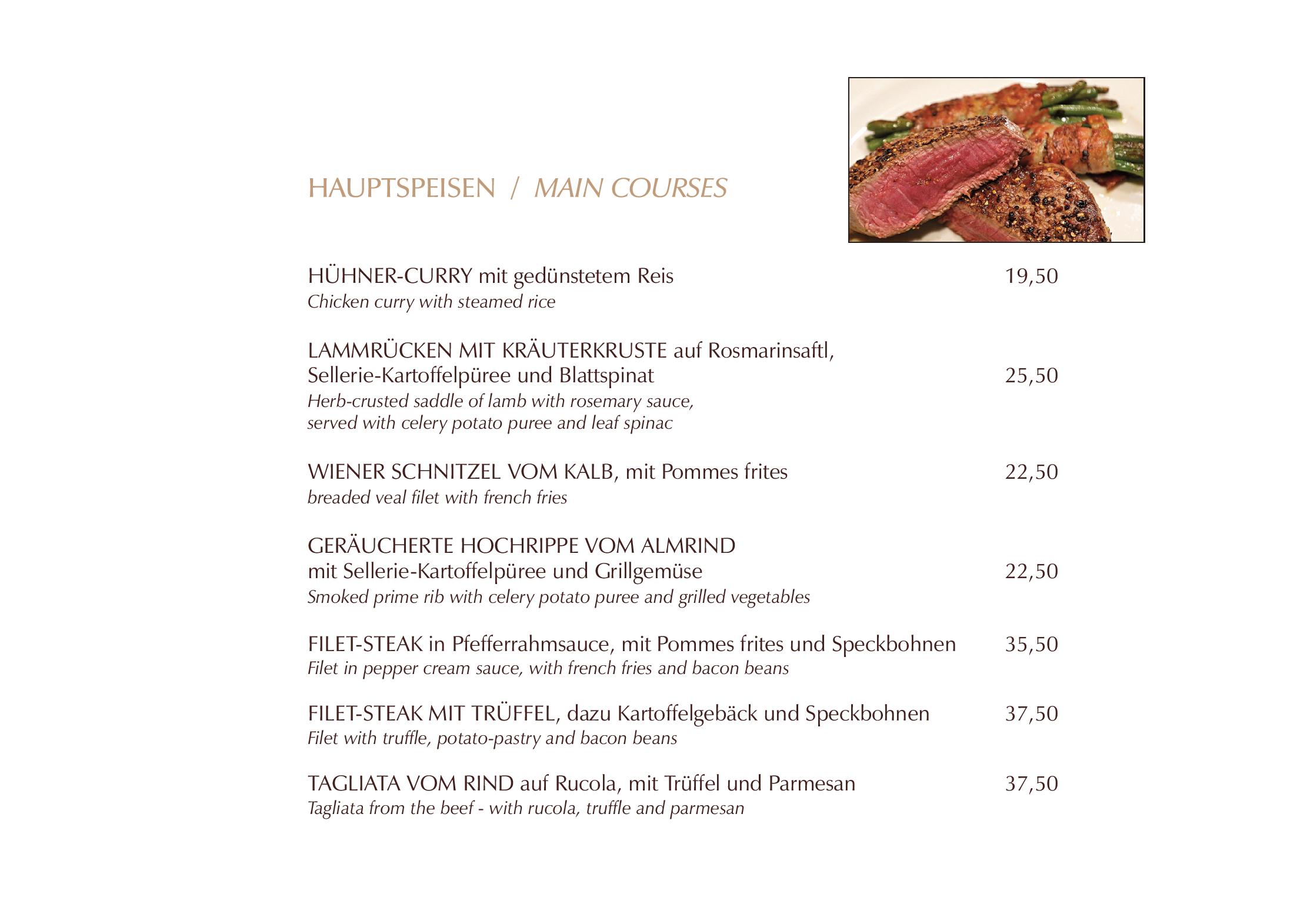 Speisekarte HOTEL ALPENHOF in Westendorf, Seite 3