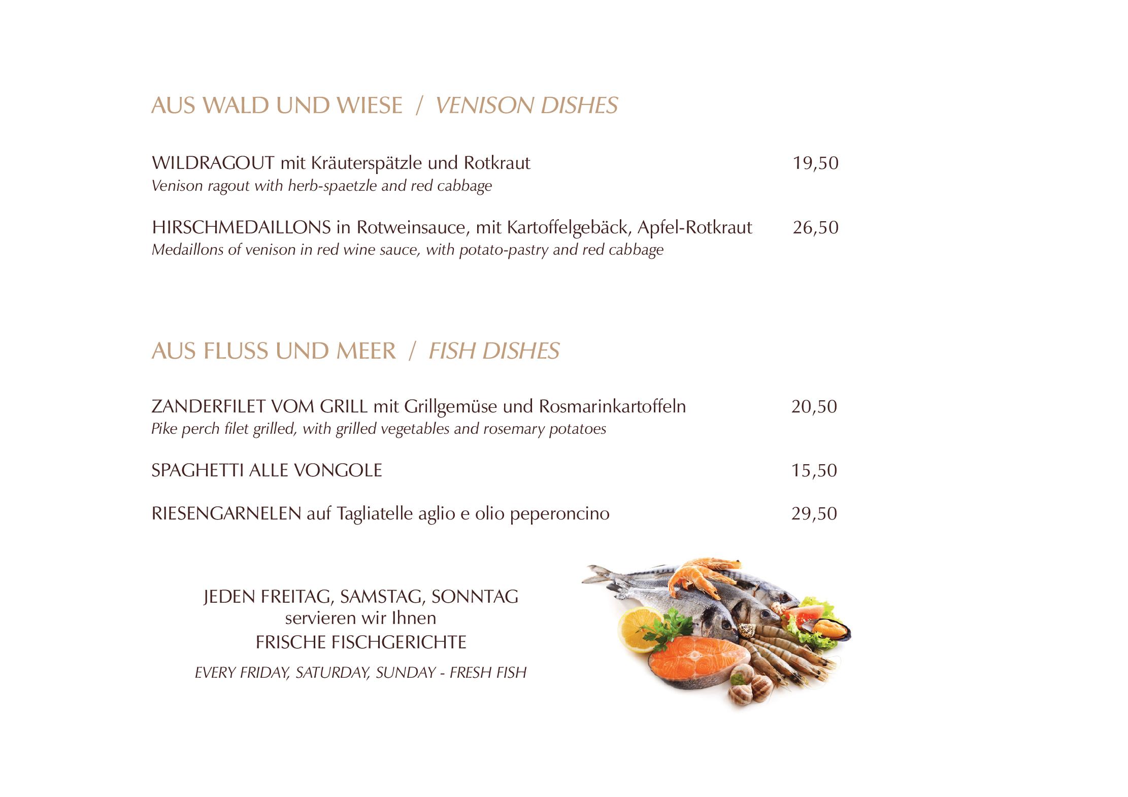 Speisekarte HOTEL ALPENHOF in Westendorf, Seite 10