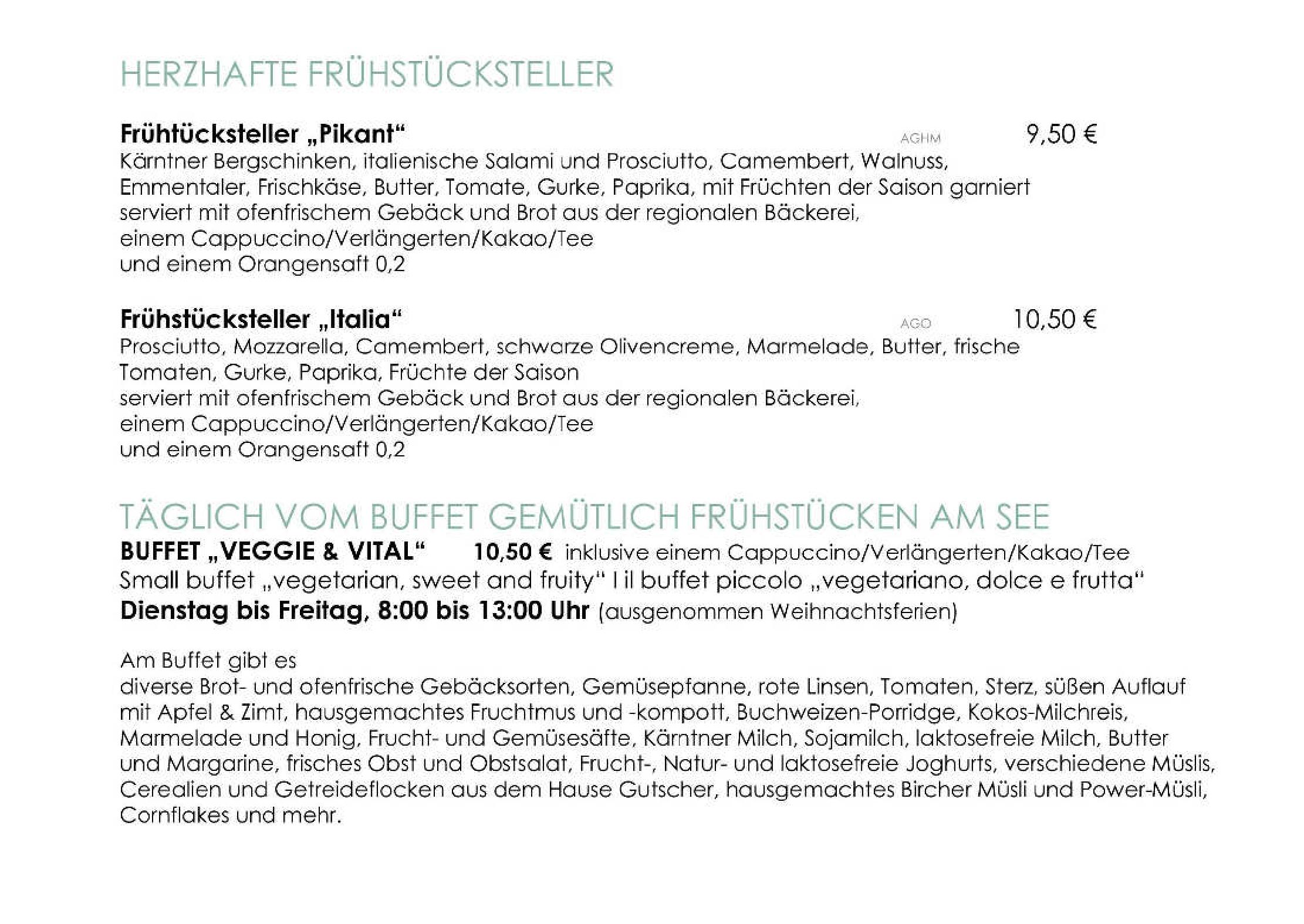 Speisekarte Café-Bistro Kap 4613 in Millstatt, Seite 39