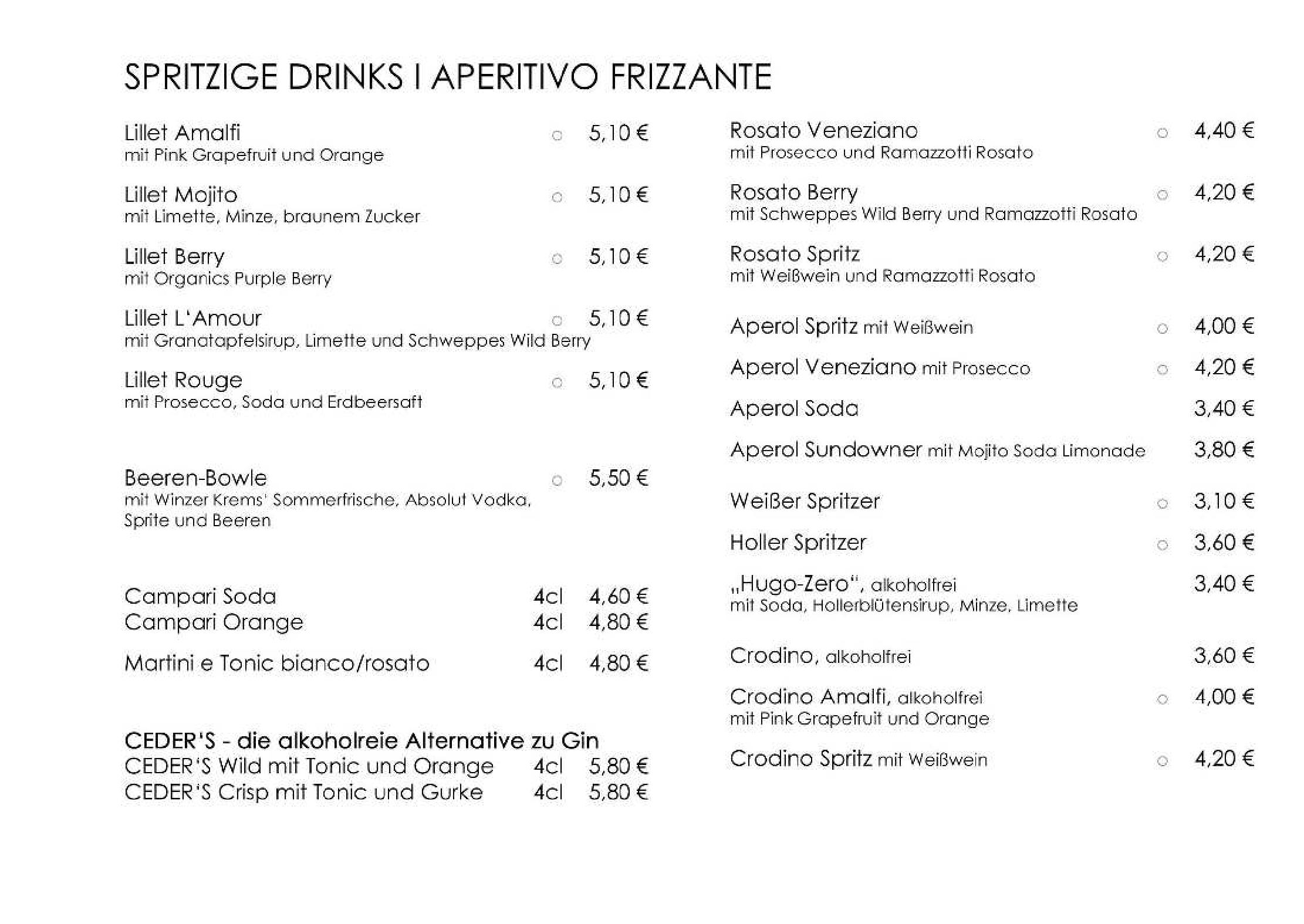 Speisekarte Café-Bistro Kap 4613 in Millstatt, Seite 12