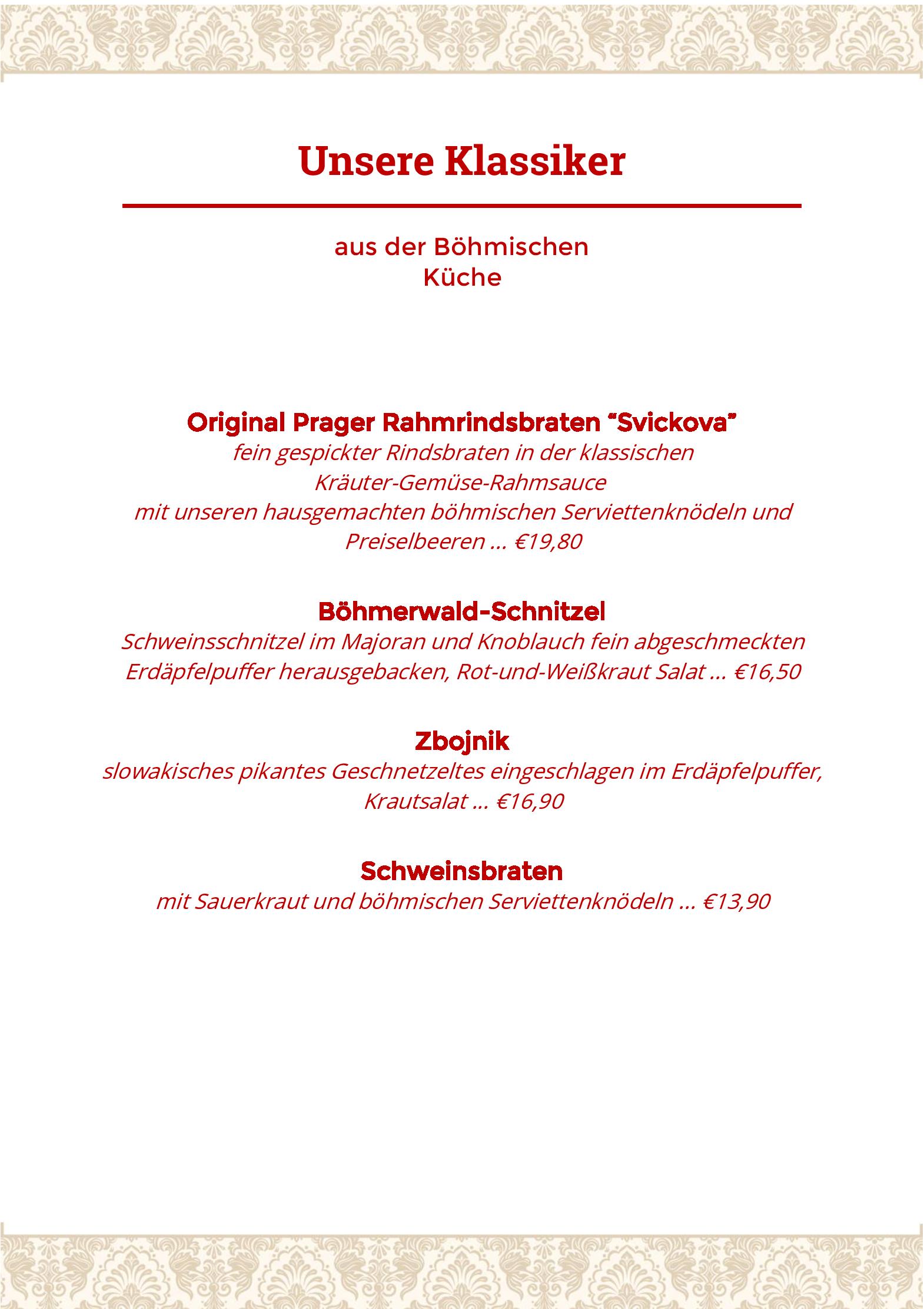 Speisekarte Restaurant Schönbrunner Stöckl in Wien, Seite 5