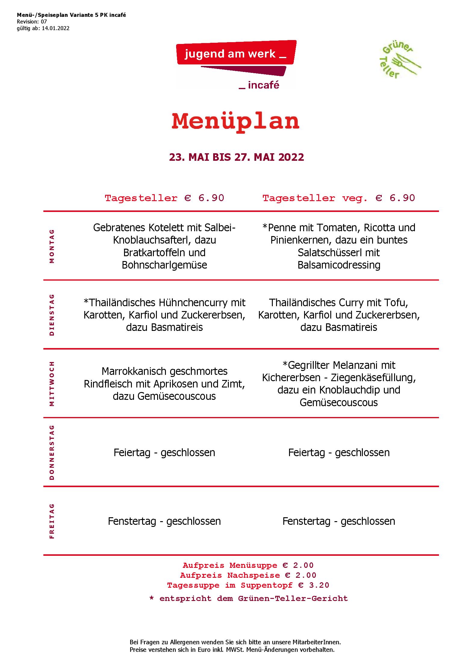 Speisekarte incafé in Graz, Seite 19