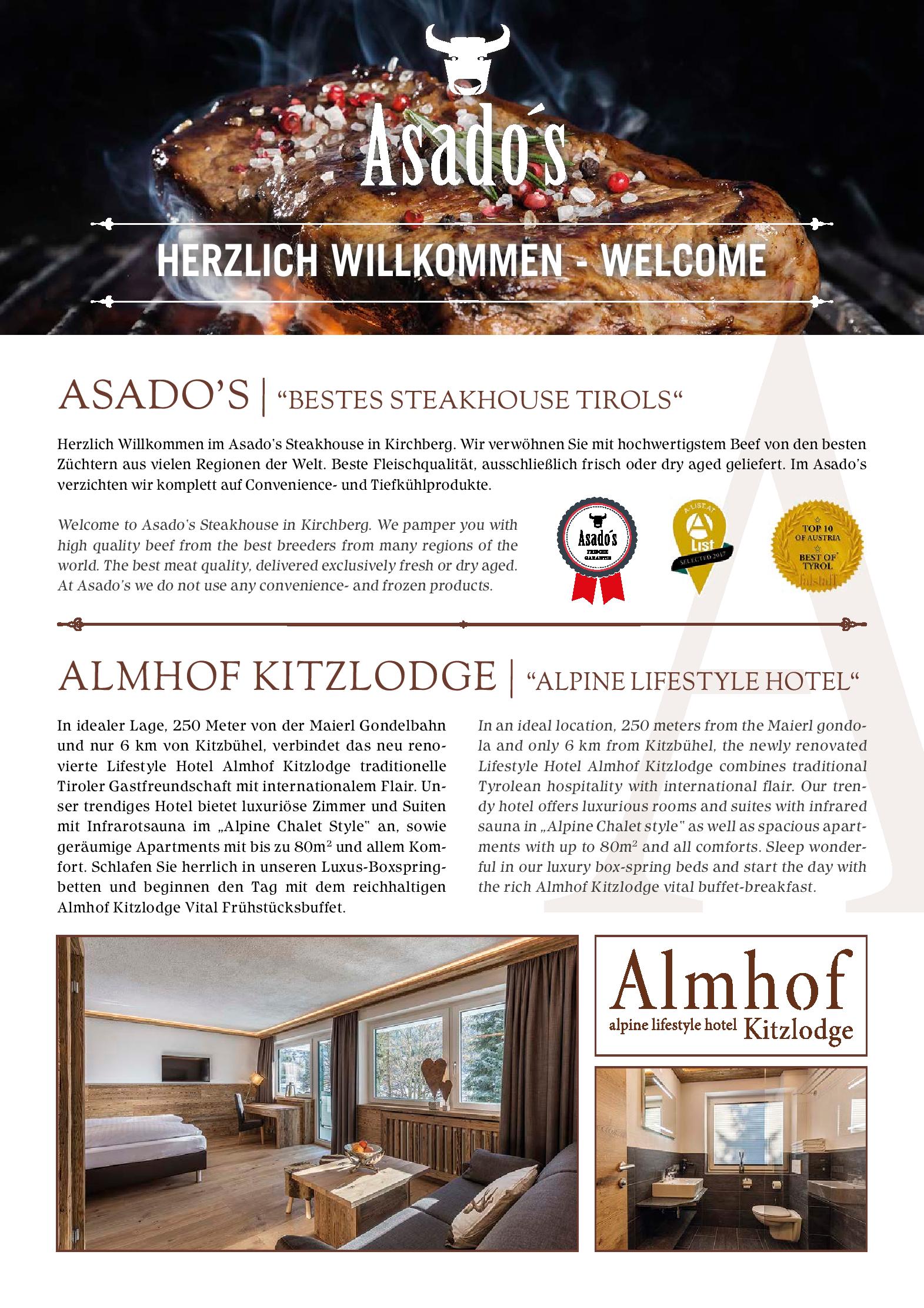 Speisekarte Asado s Steakhouse, Bar & Lounge in Kirchberg, Seite 9