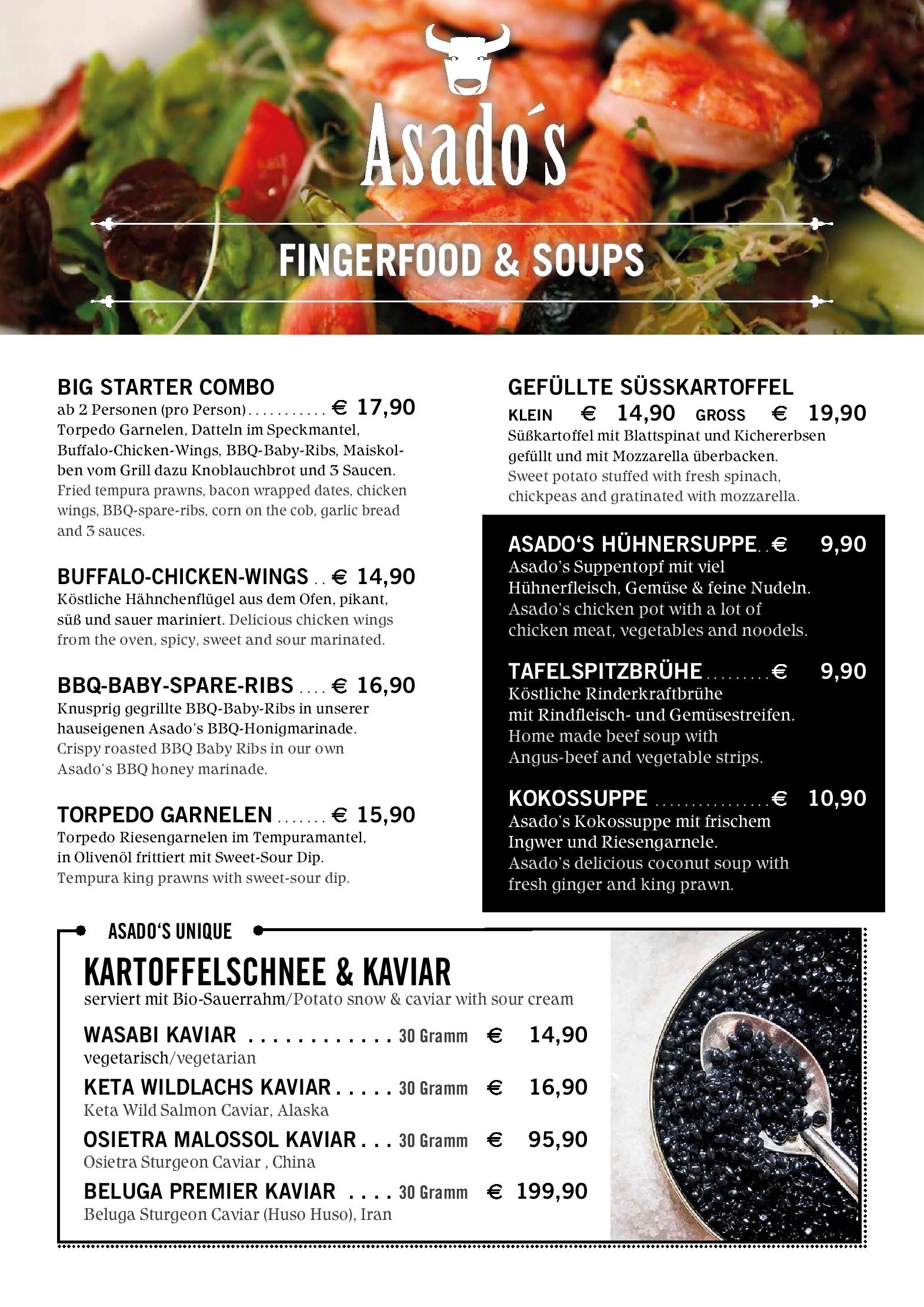 Speisekarte Asado s Steakhouse, Bar & Lounge in Kirchberg, Seite 6