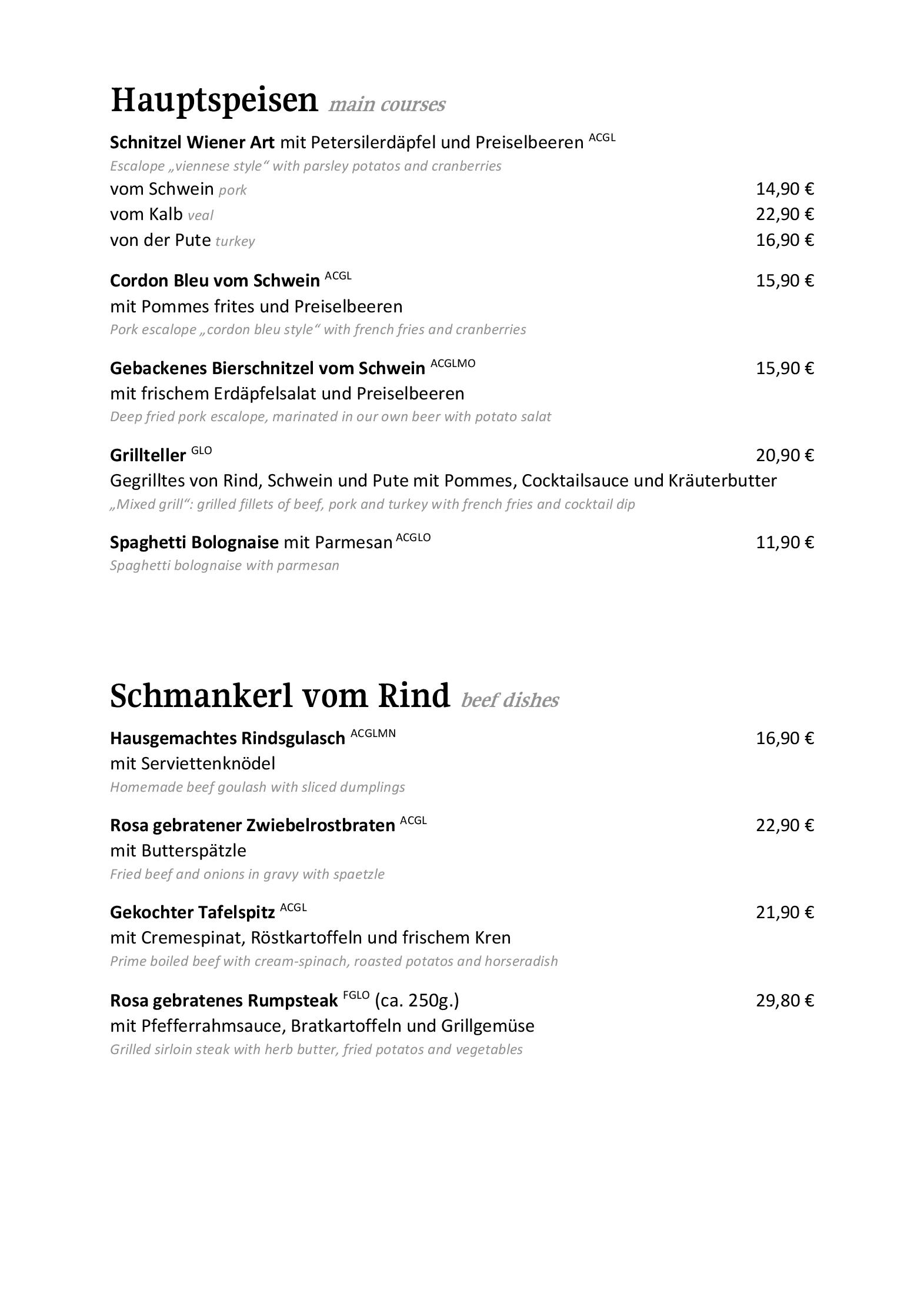 Speisekarte Hotel Restaurant Brauerei BRÄURUP in Mittersill, Seite 4
