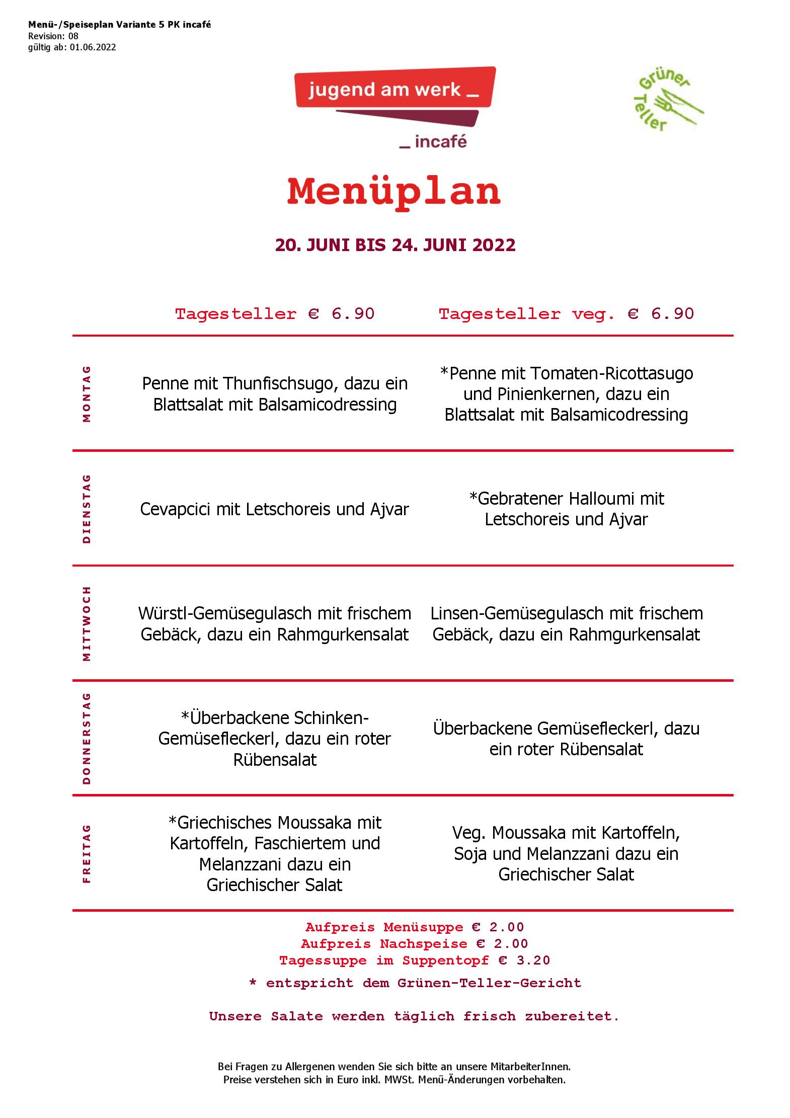 Speisekarte incafé in Graz, Seite 75