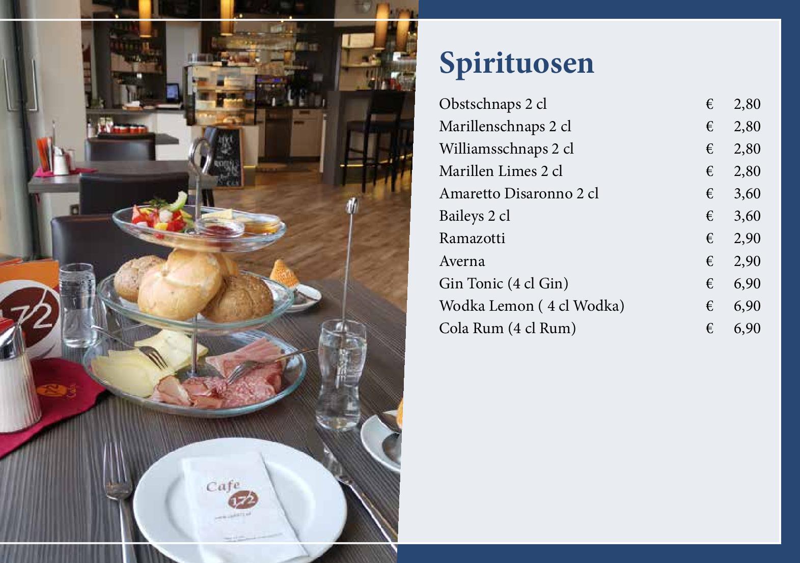 Speisekarte Cafe 172, Neuschäfer John-Patrick in Koessen, Seite 48