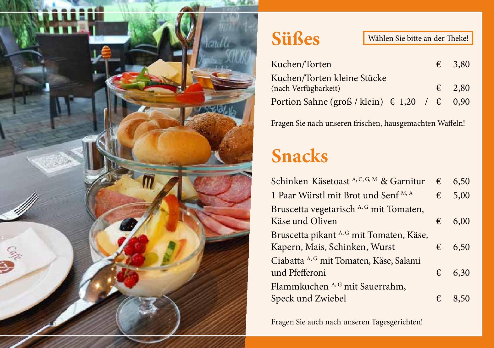 Speisekarte Cafe 172, Neuschäfer John-Patrick in Koessen, Seite 40