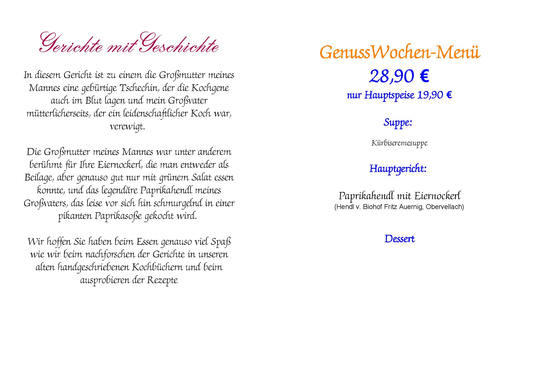 Speisekarte GenussRestaurant Staner im Landhaus Gritschacher in Lendorf, Seite 4