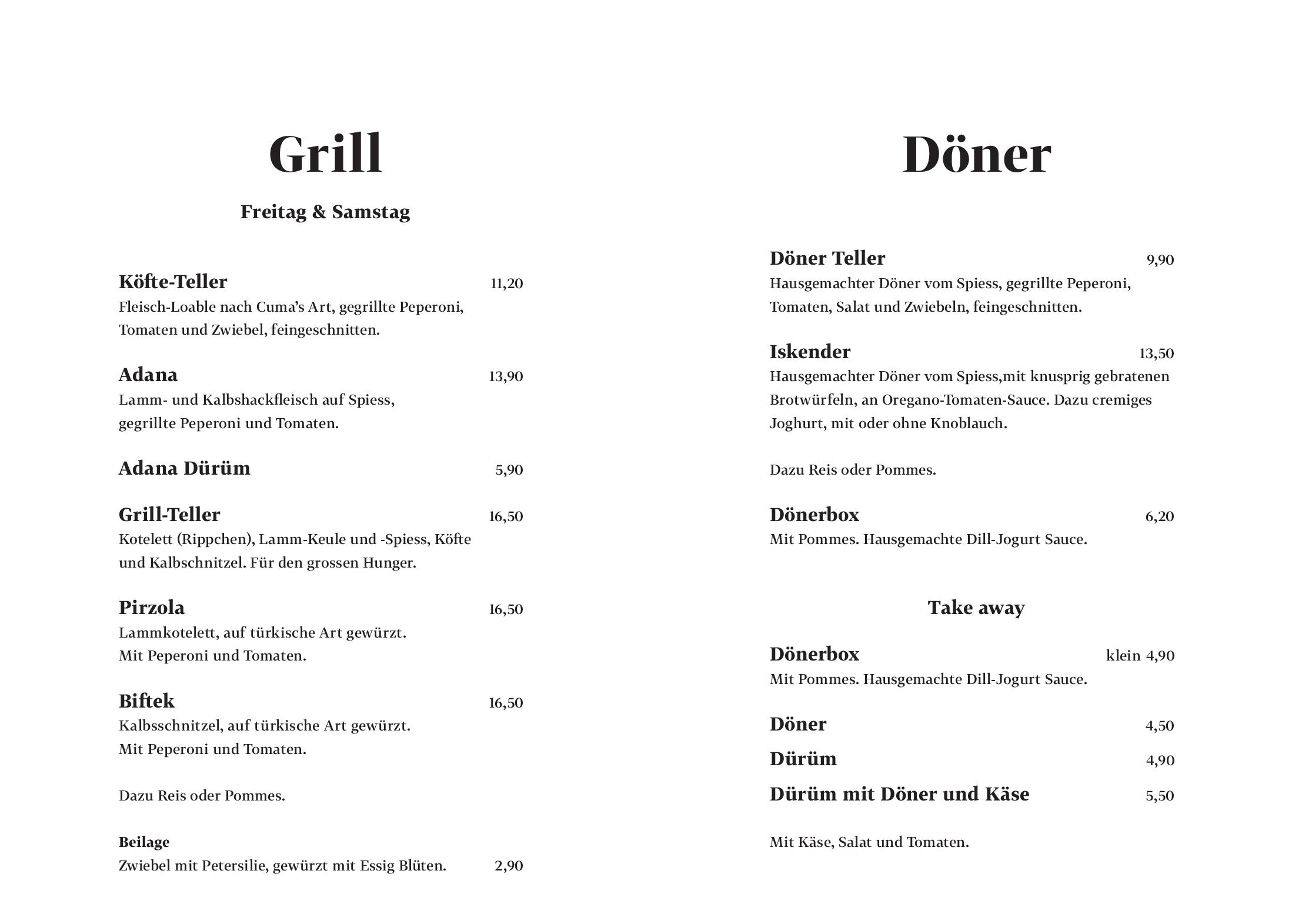 Speisekarte Cuma Grill in Dornbirn, Seite 4