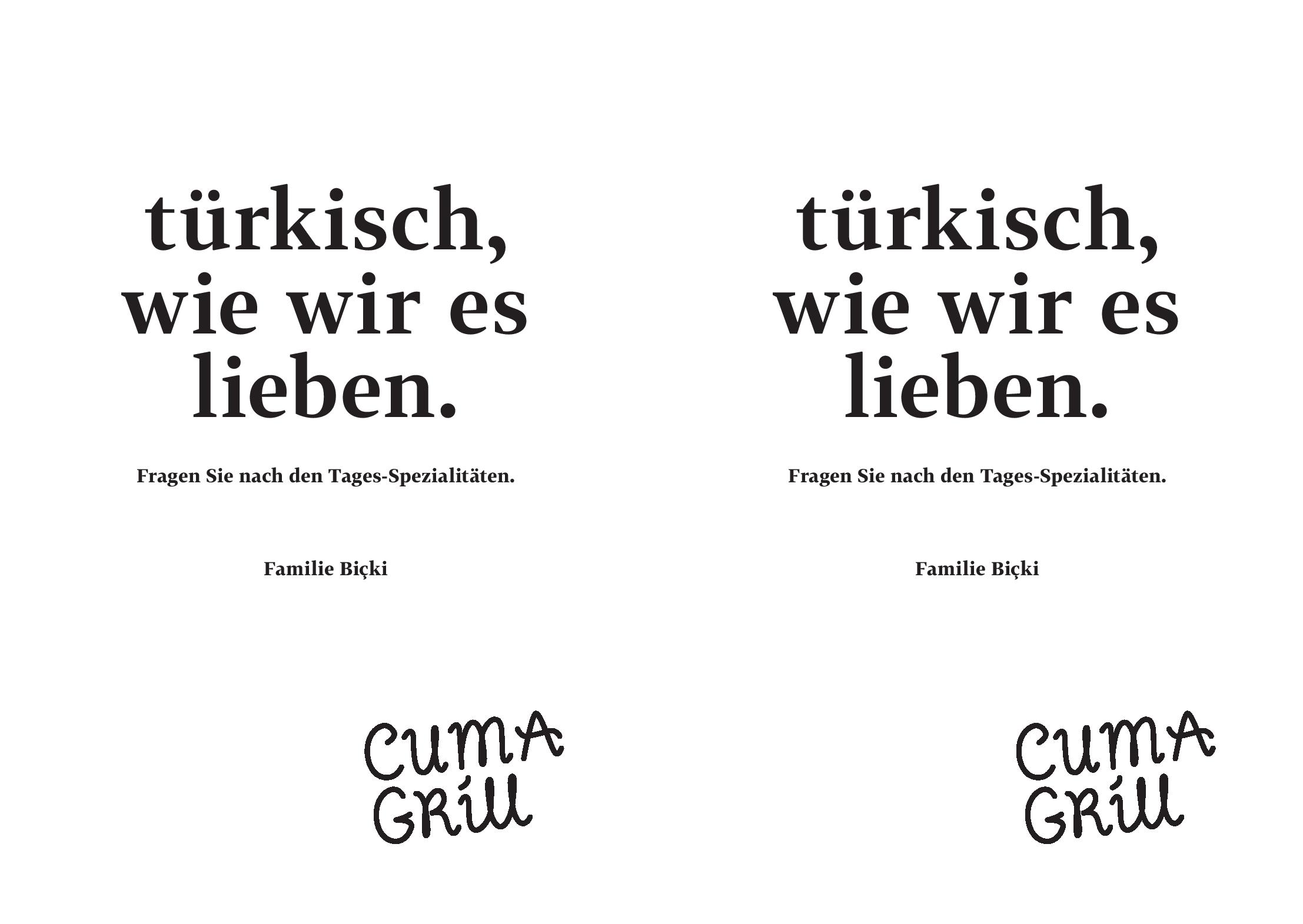 Speisekarte Cuma Grill in Dornbirn, Seite 1