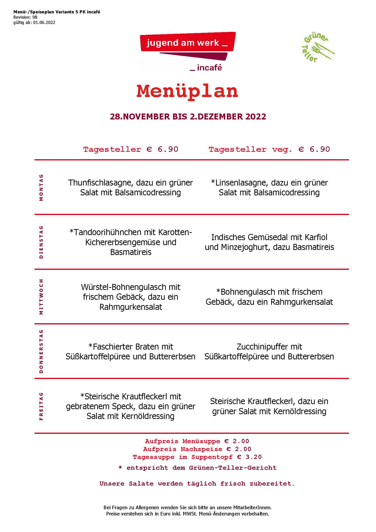 Speisekarte incafé in Graz, Seite 35