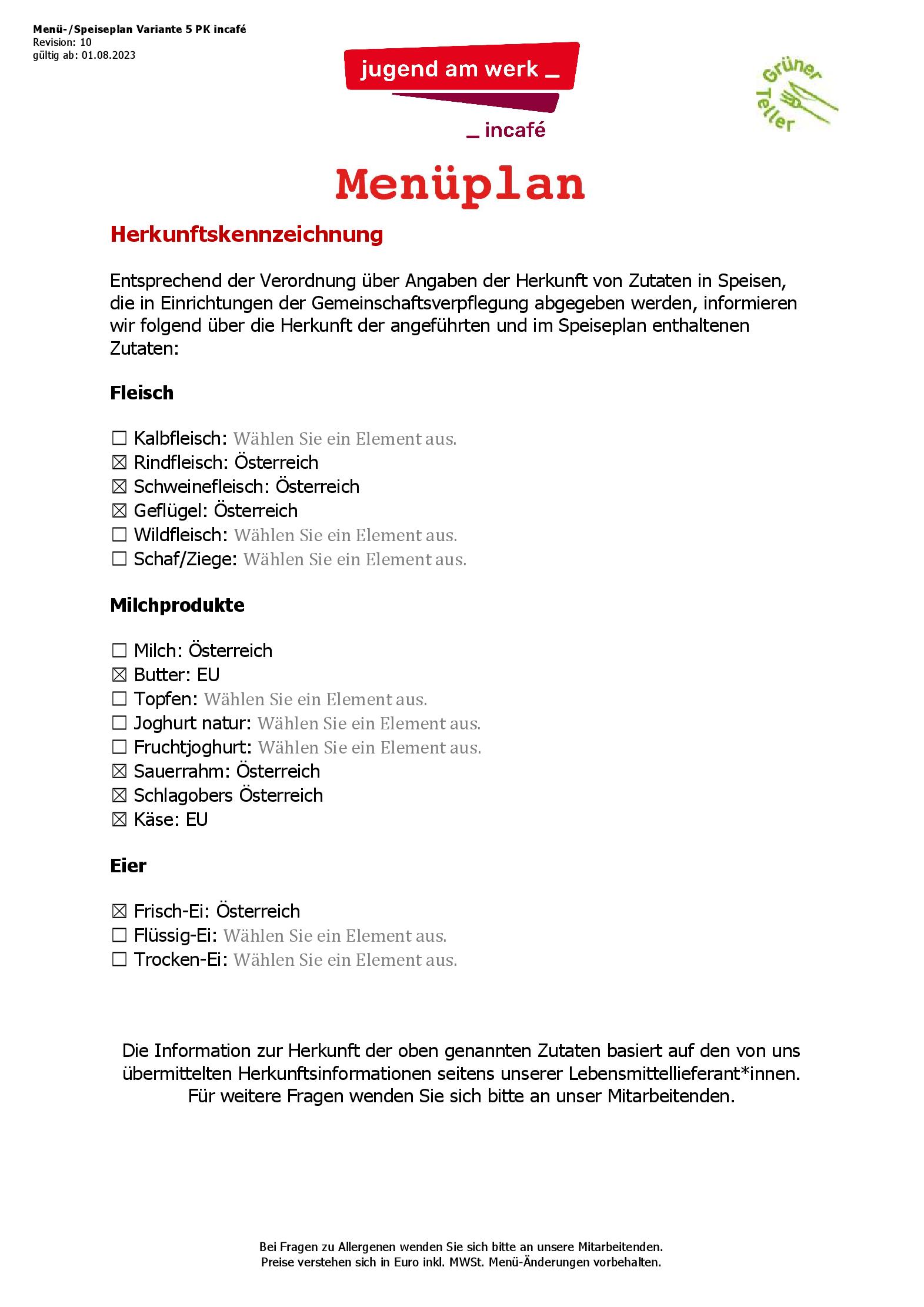 Speisekarte incafé in Graz, Seite 43