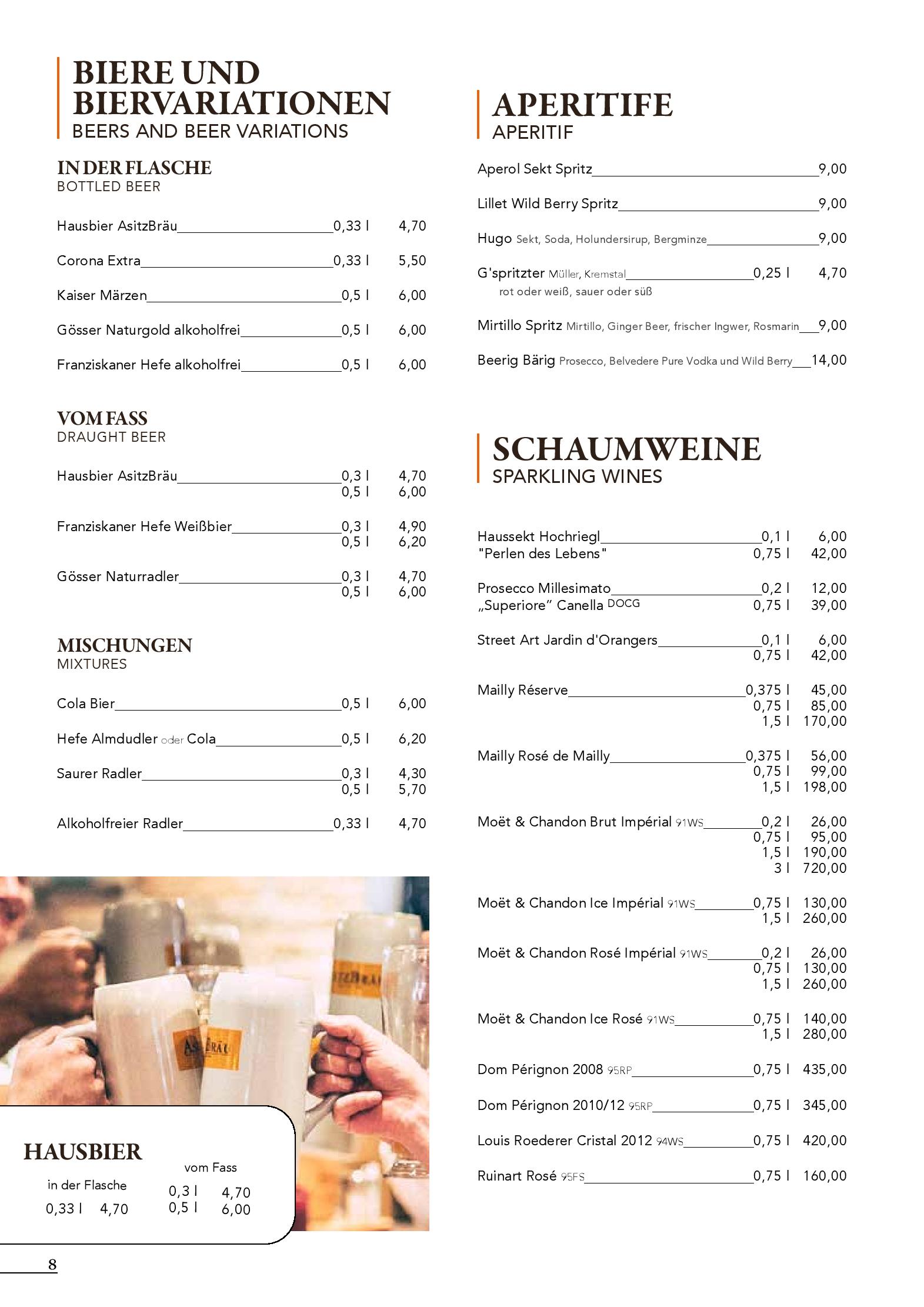 Speisekarte AsitzBräu in Leogang, Seite 22