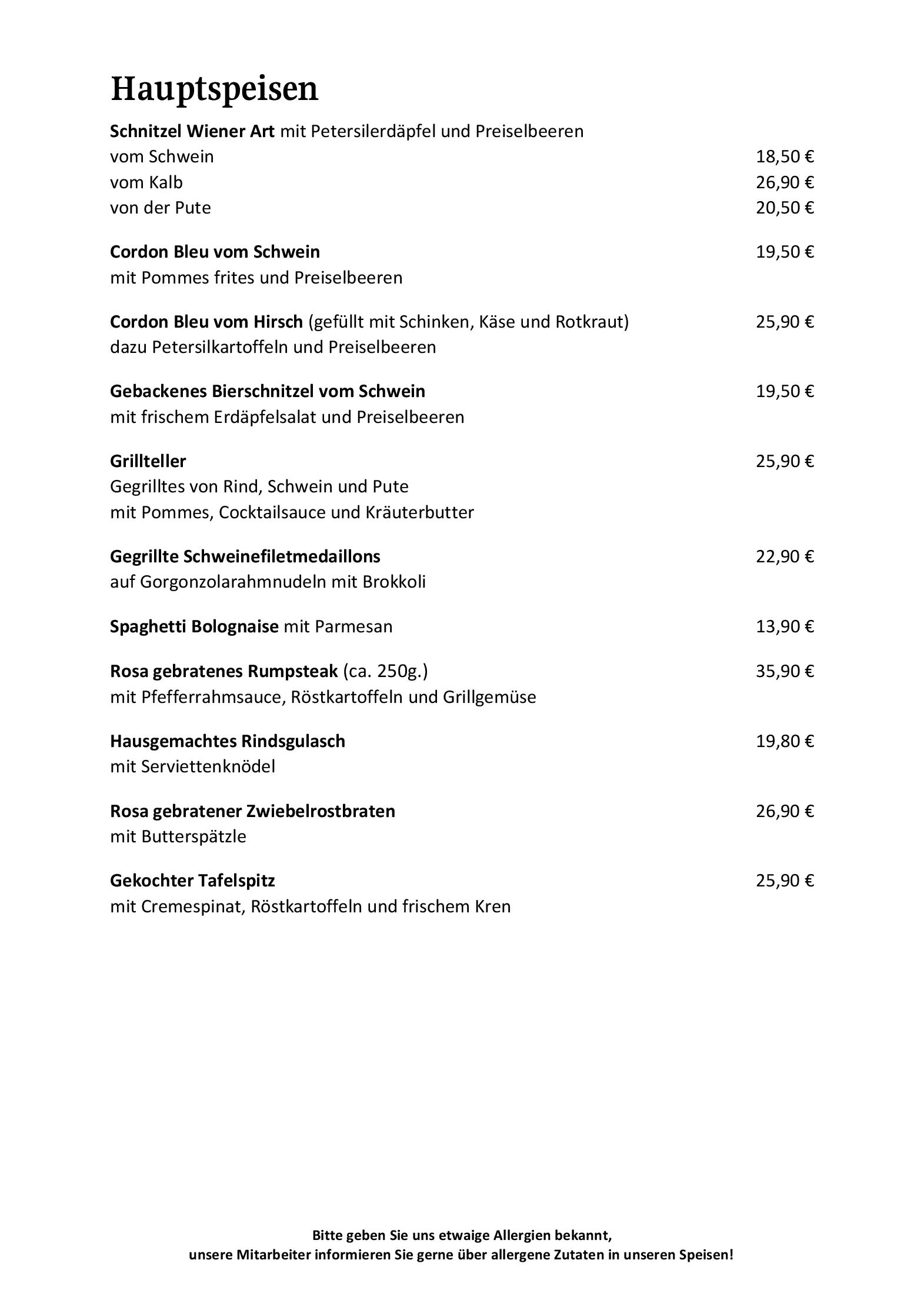 Speisekarte Hotel Restaurant Brauerei BRÄURUP in Mittersill, Seite 11