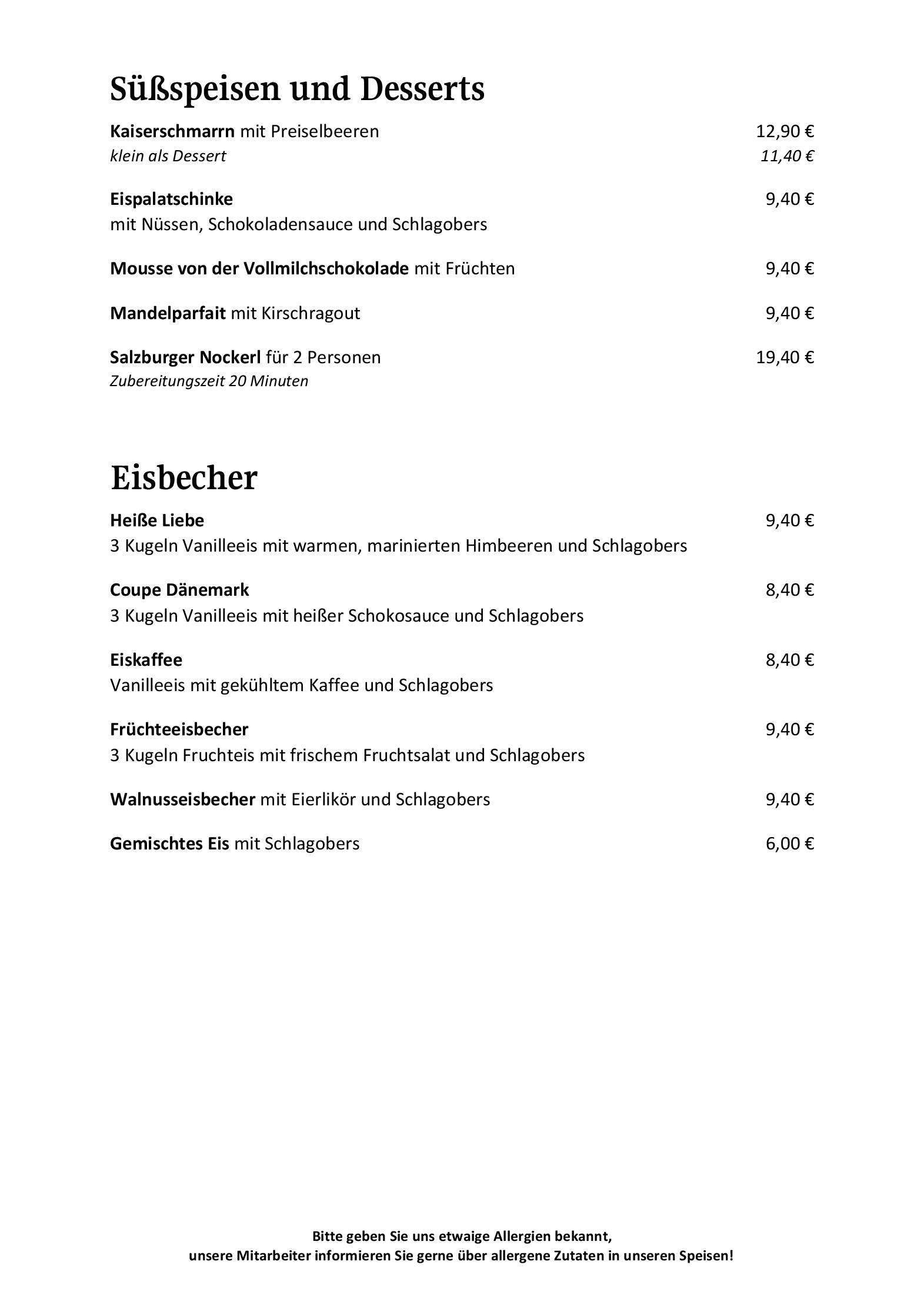 Speisekarte Hotel Restaurant Brauerei BRÄURUP in Mittersill, Seite 9