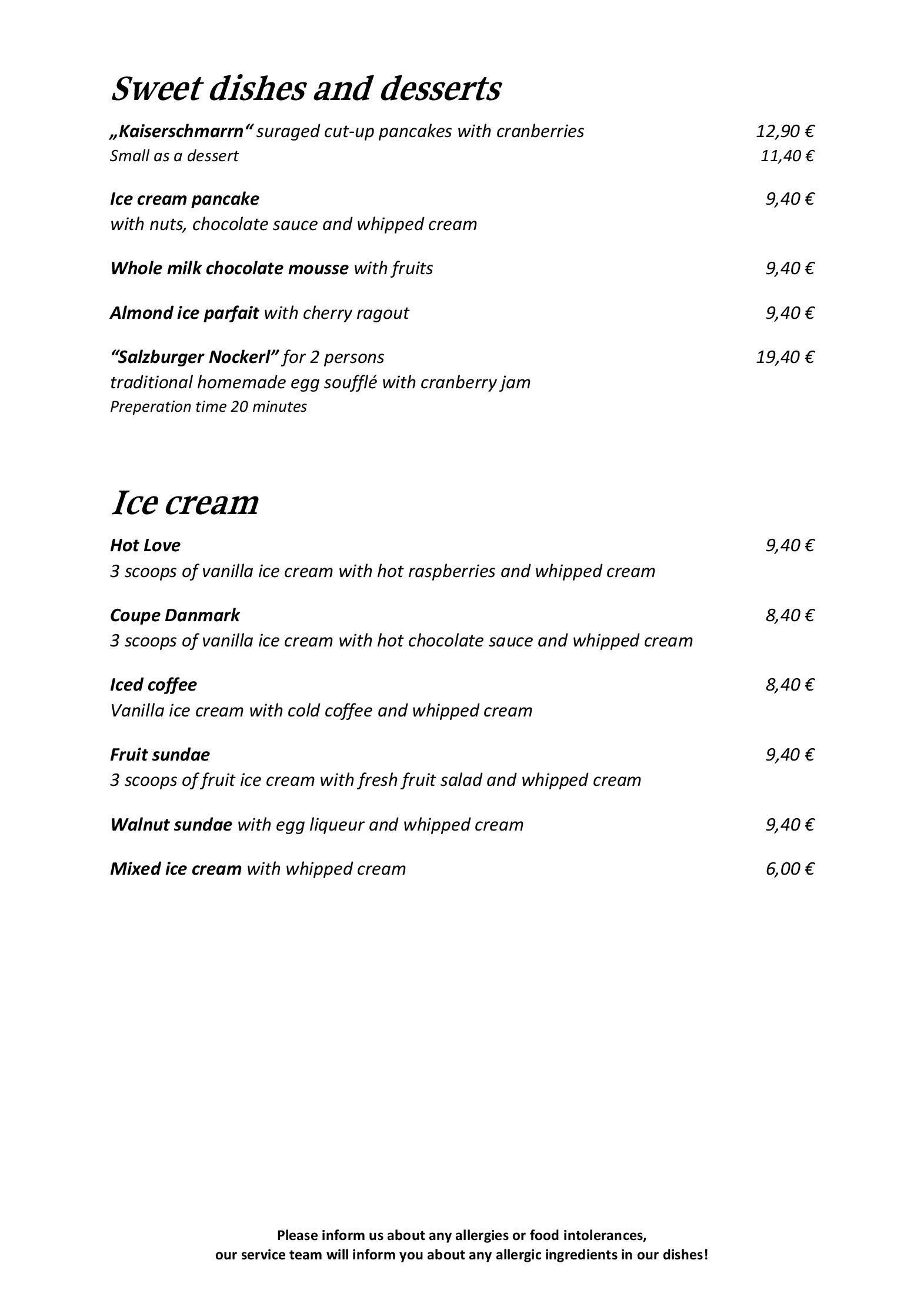 Speisekarte Hotel Restaurant Brauerei BRÄURUP in Mittersill, Seite 5