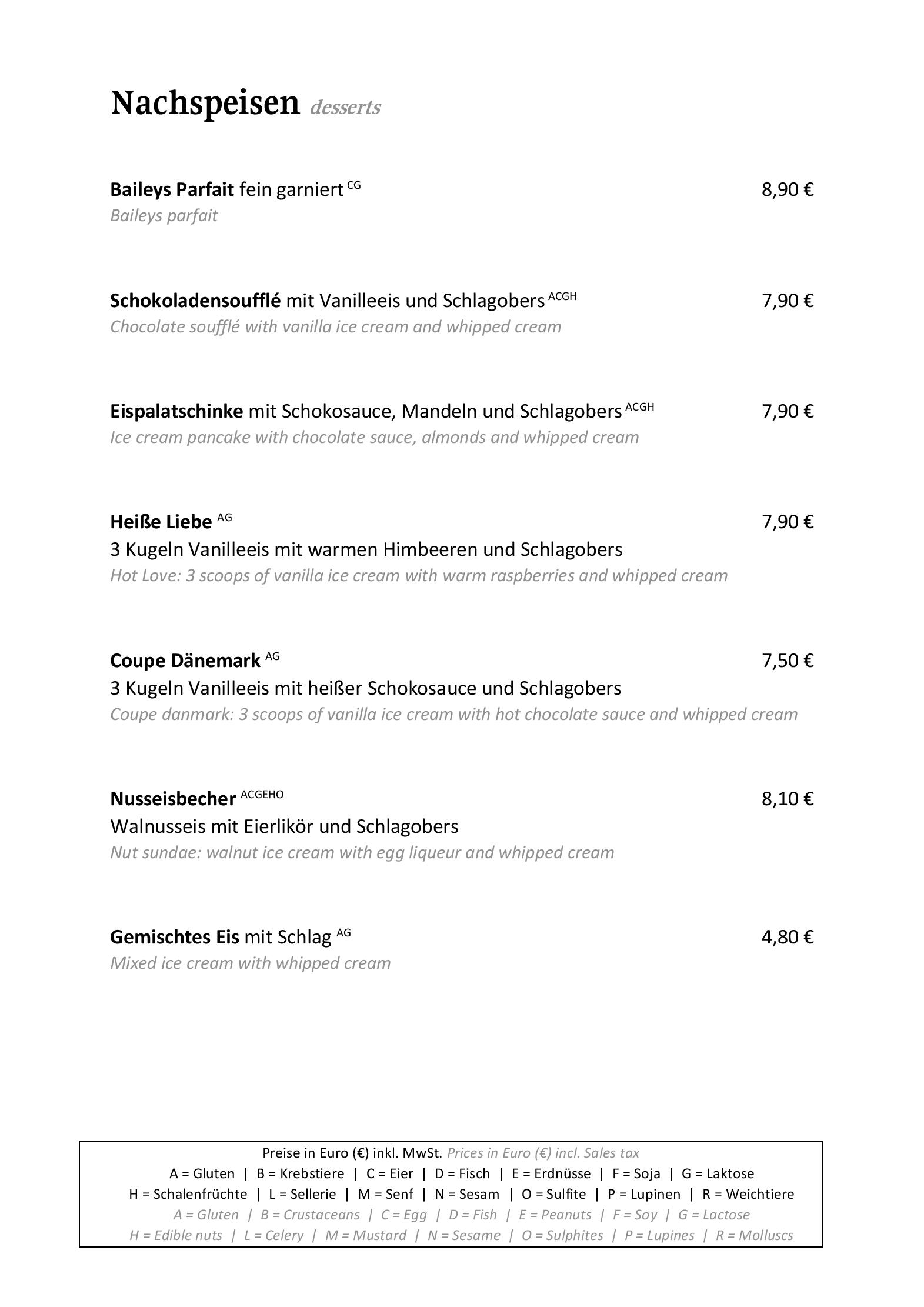 Speisekarte Hotel Heitzmann Steakhouse & Restaurant in Mittersill, Seite 1
