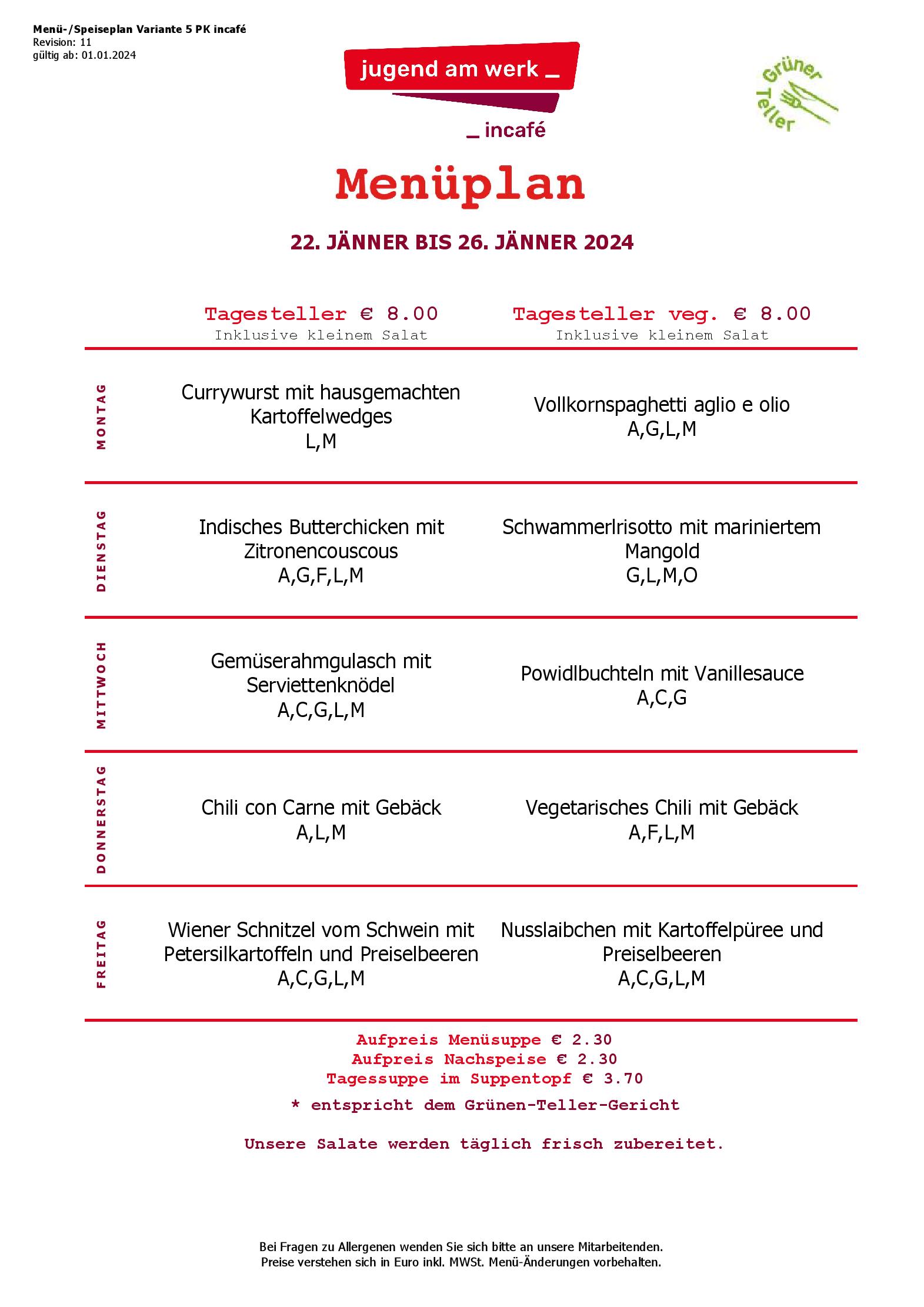 Speisekarte incafé in Graz, Seite 173