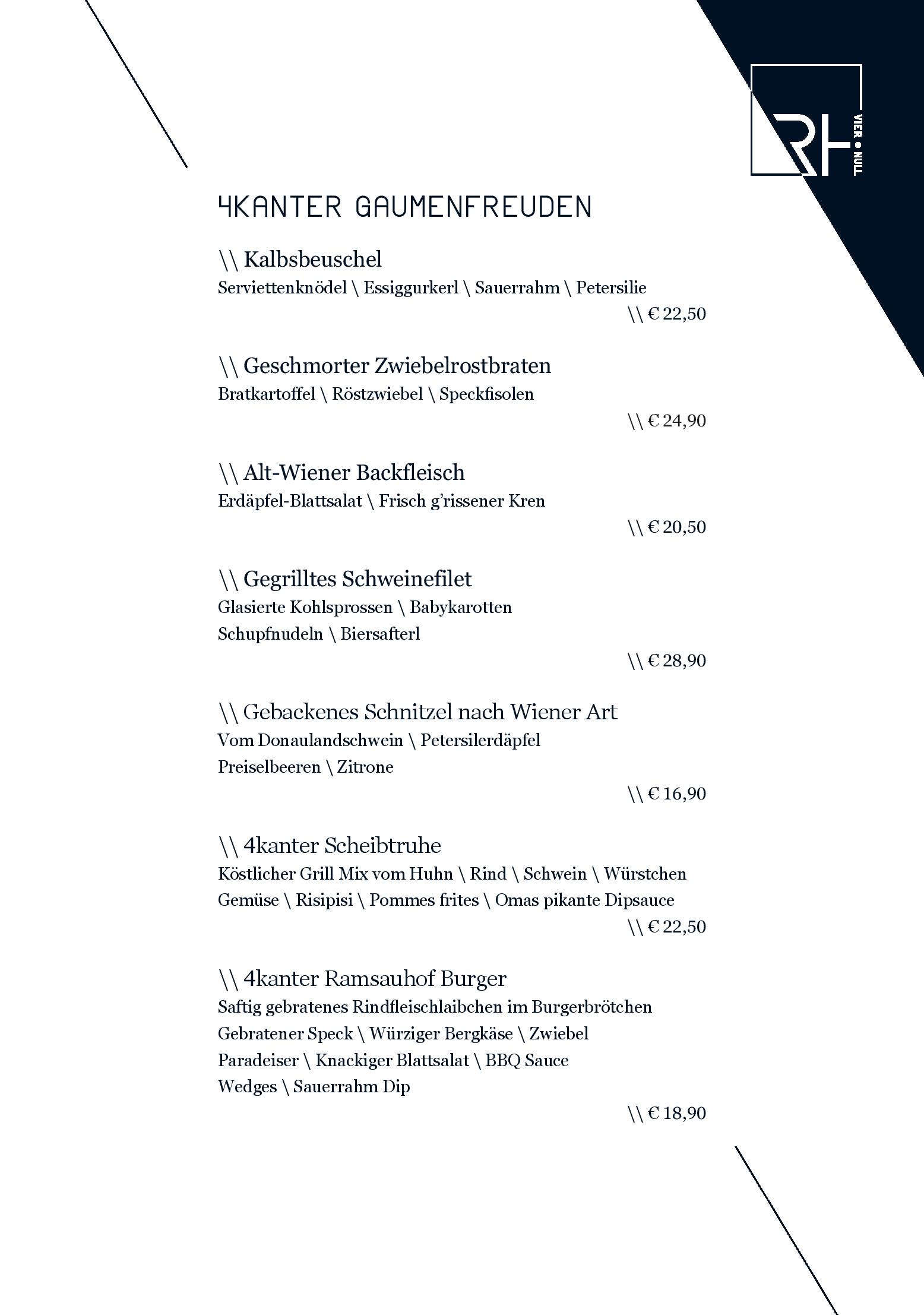 Speisekarte Ramsauhof in Purgstall, Seite 19