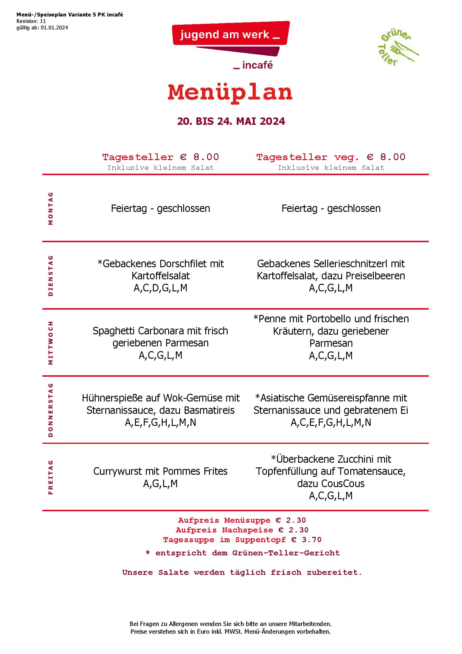 Speisekarte incafé in Graz, Seite 29