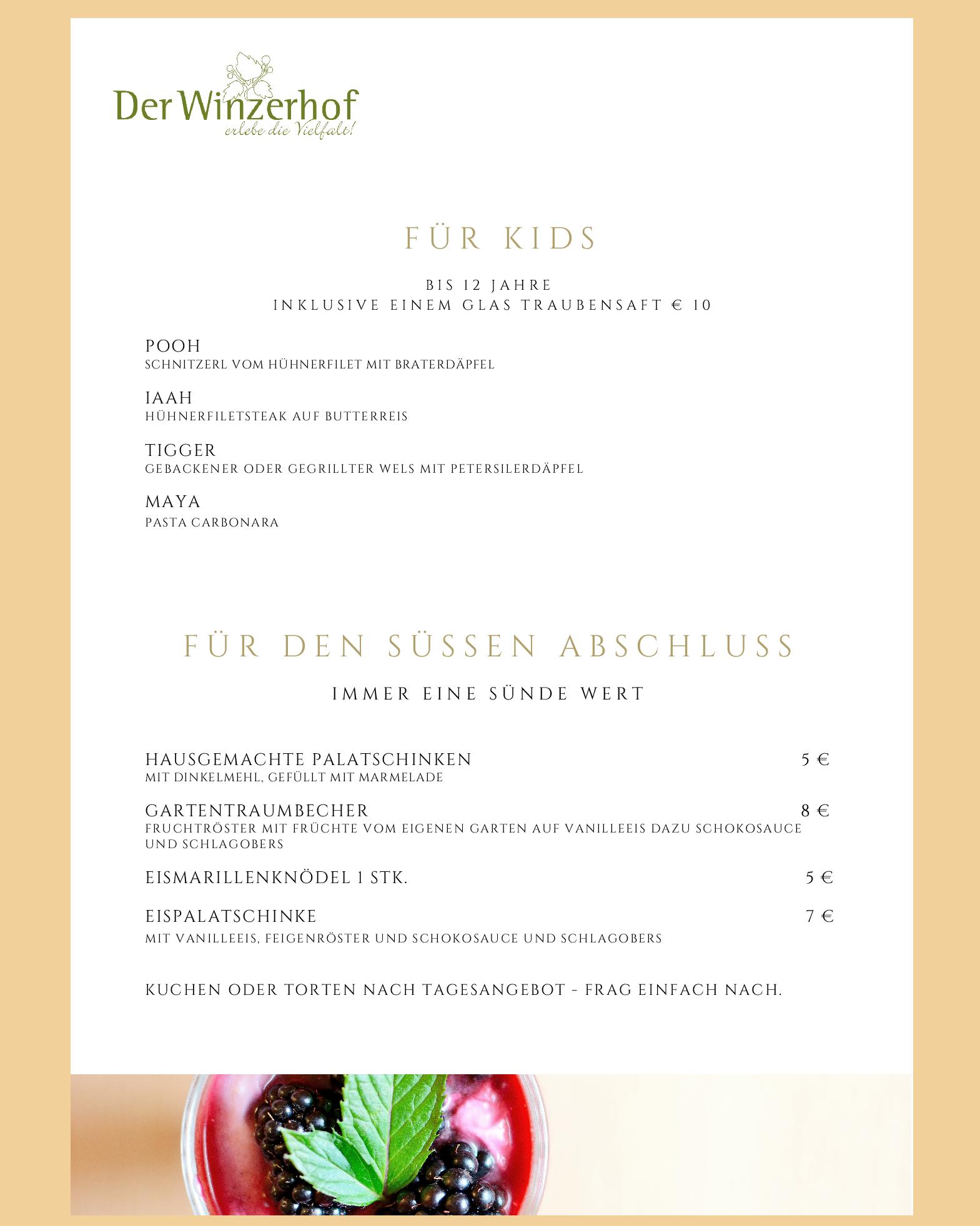 Speisekarte Der Winzerhof in Achau, Seite 4