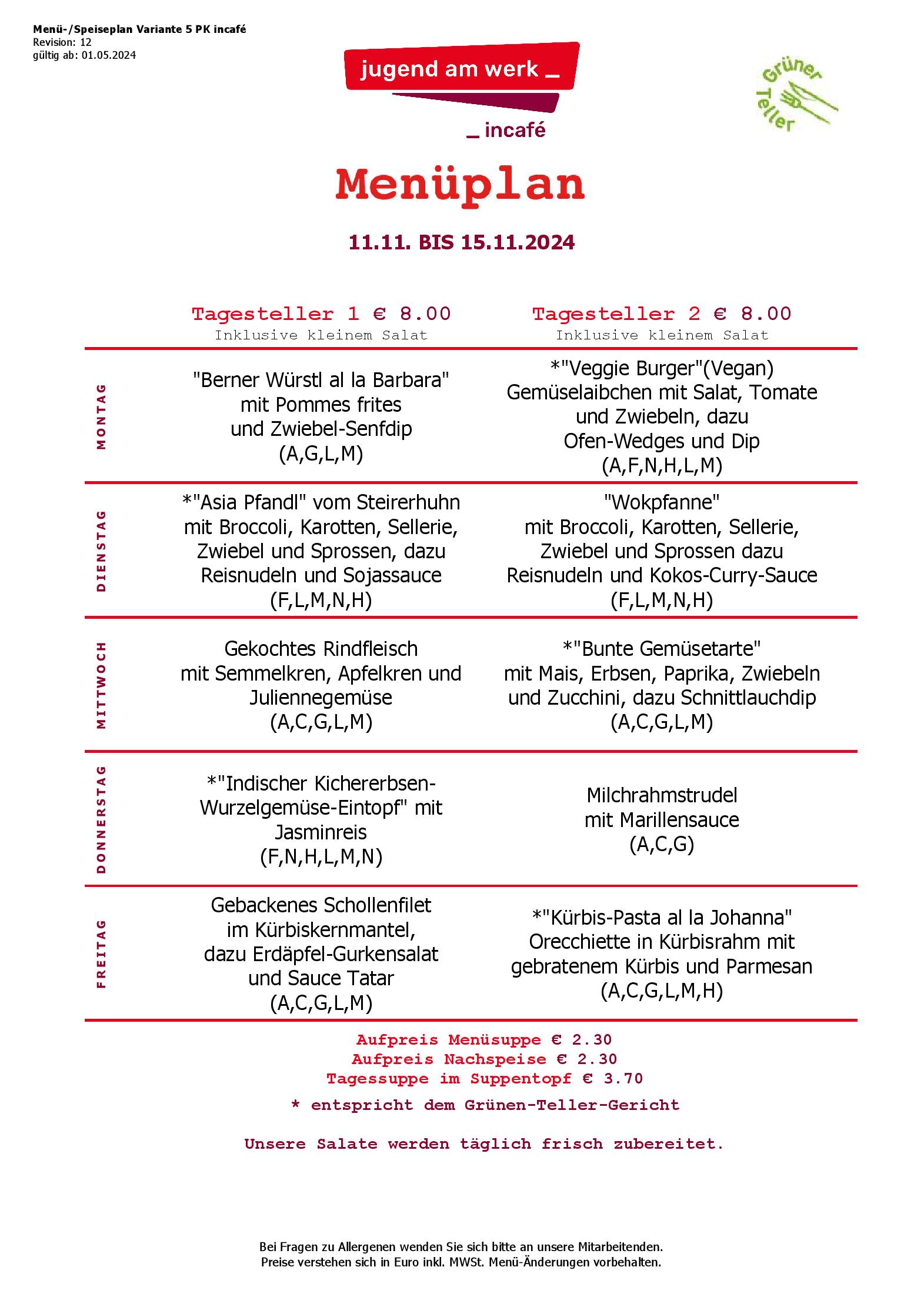 Speisekarte incafé in Graz, Seite 37