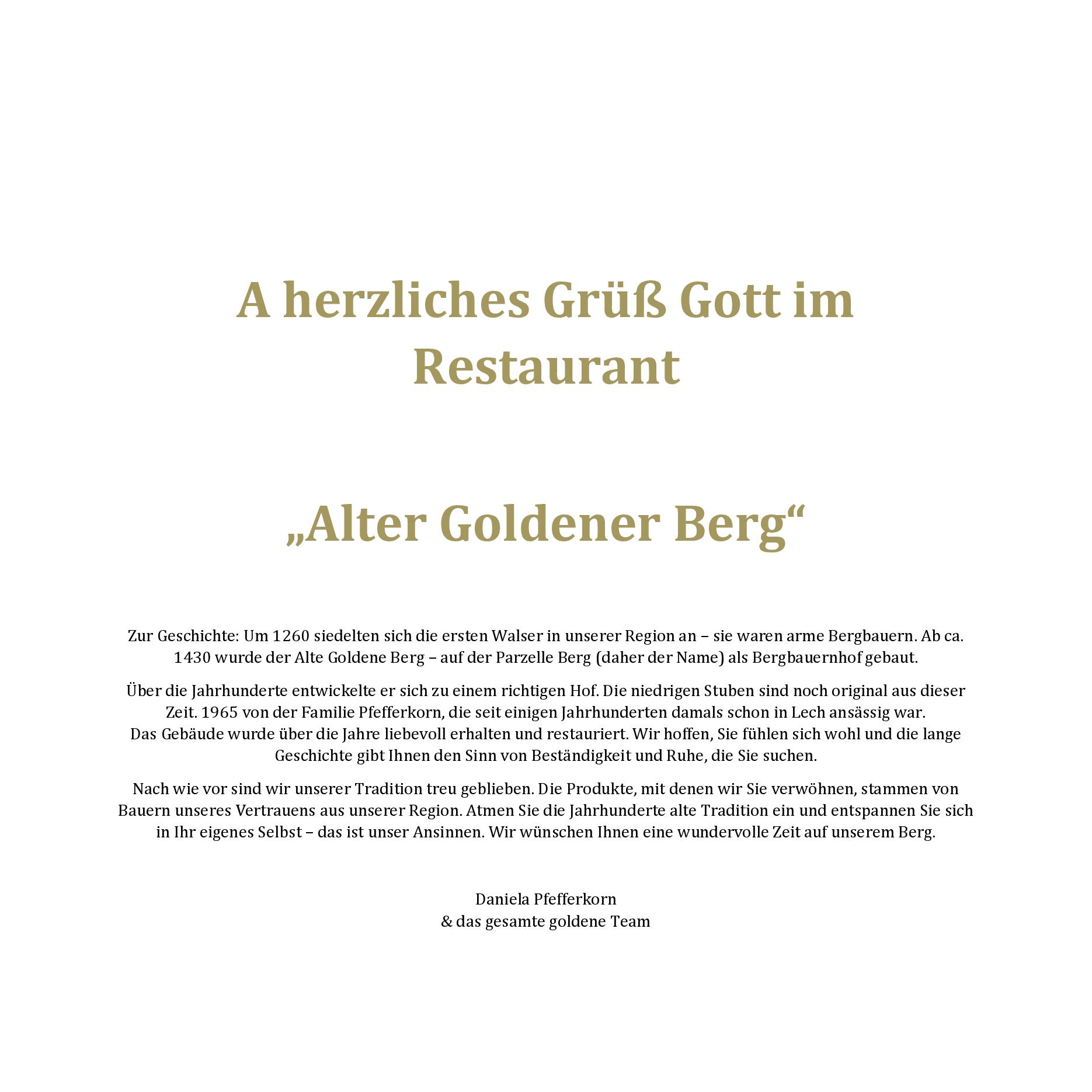 Speisekarte HOTEL GOLDENER BERG in Lech, Seite 8