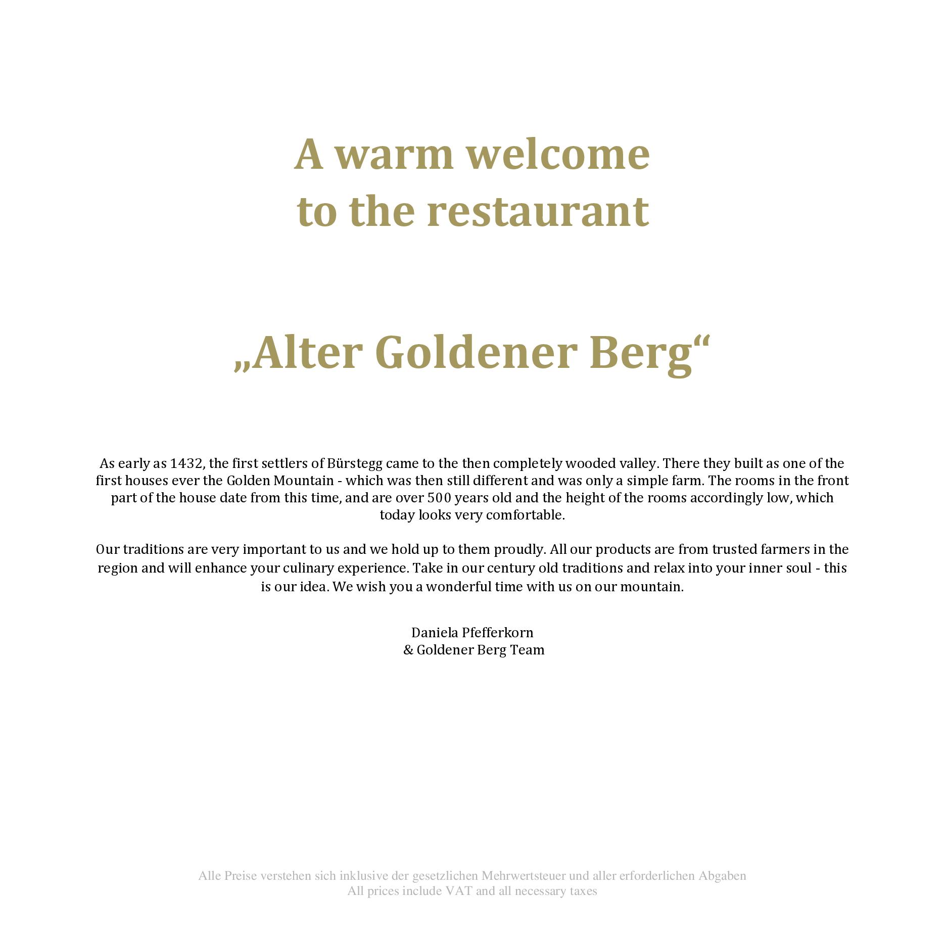 Speisekarte HOTEL GOLDENER BERG in Lech, Seite 19