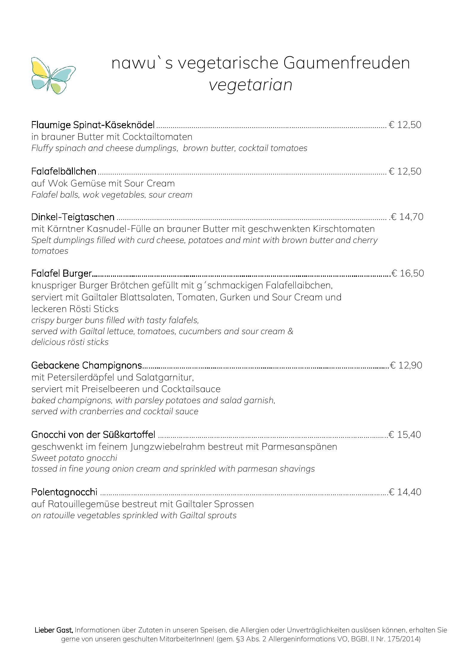 Speisekarte nawus Restaurant in Hermagor, Seite 7