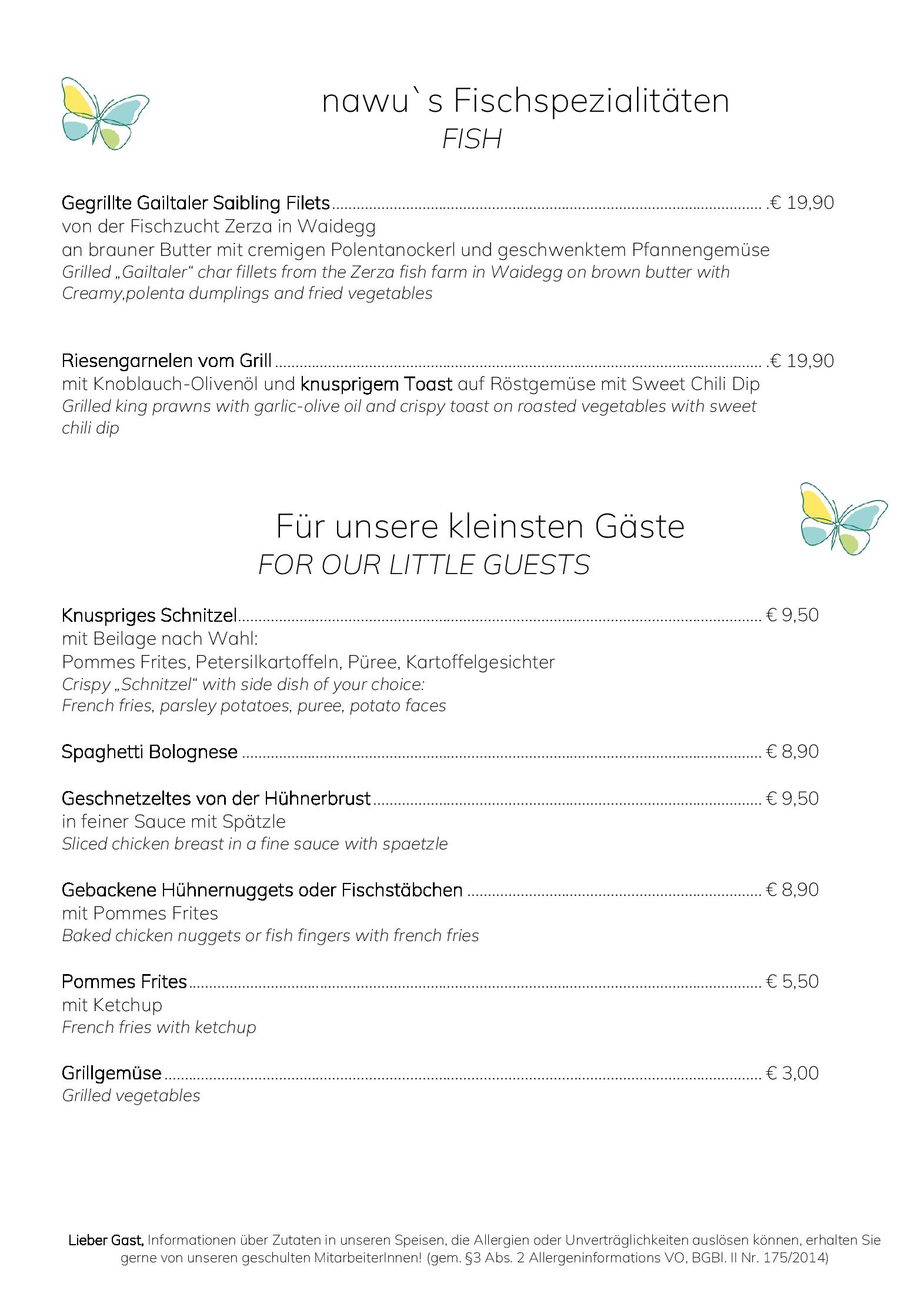 Speisekarte nawus Restaurant in Hermagor, Seite 5