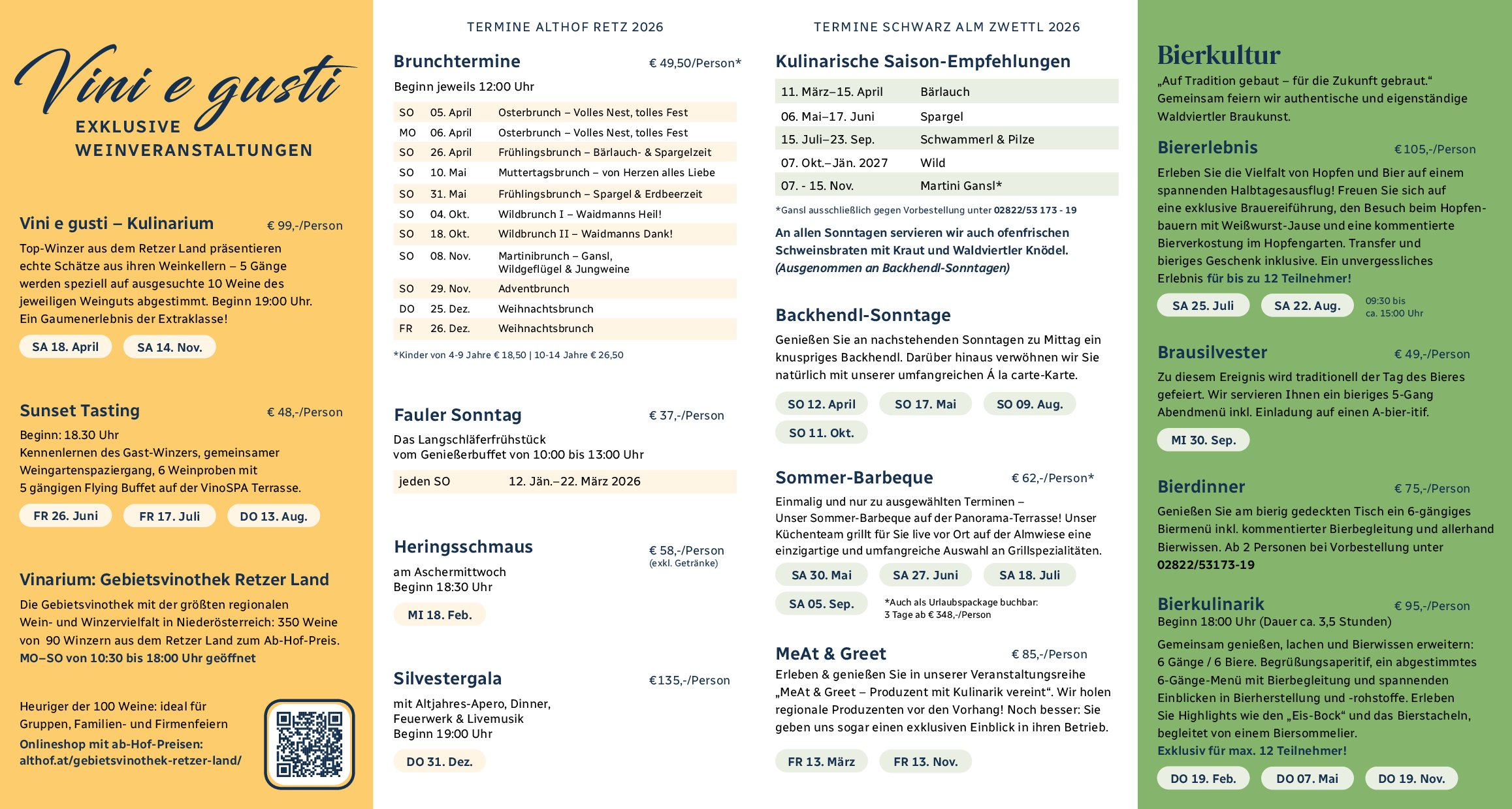 Speisekarte Landgut & SPA Althof Retz in Retz, Seite 2