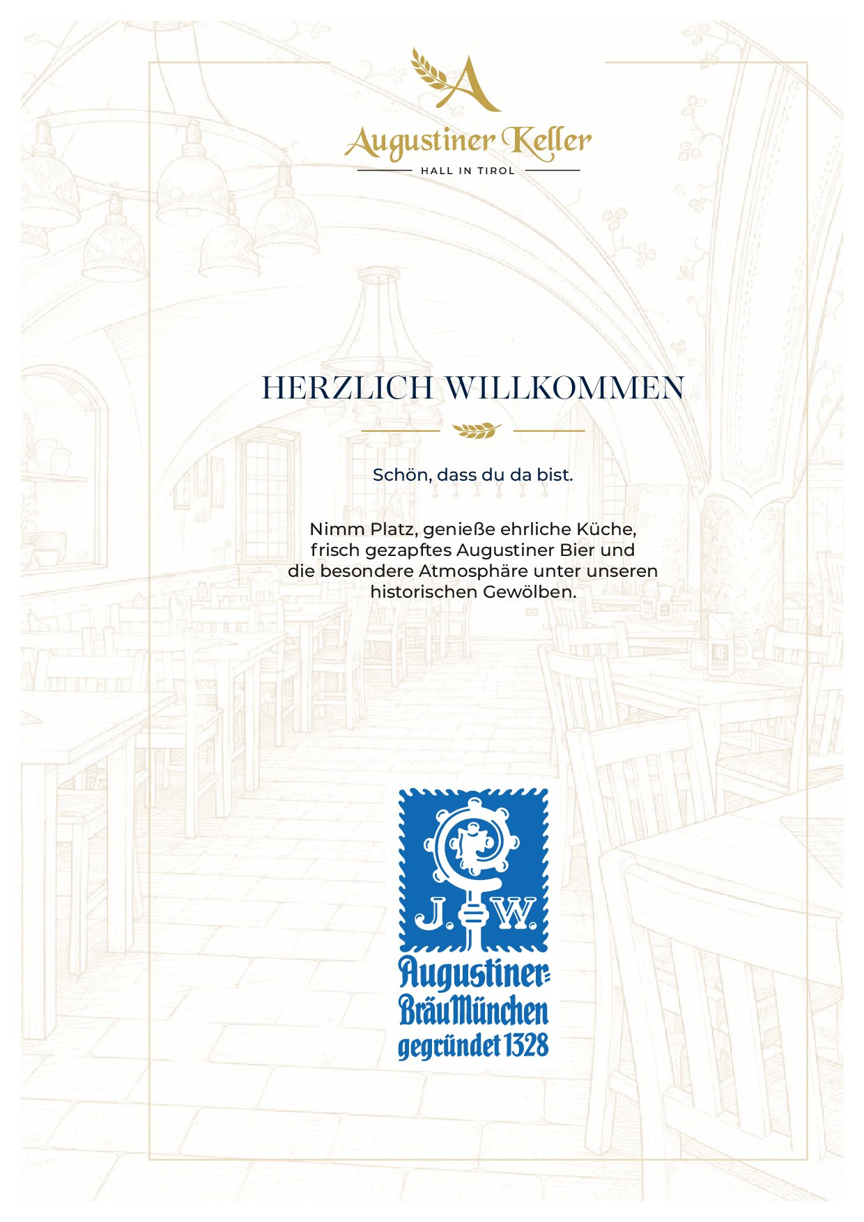 Speisekarte Augustiner Keller Hall in Tirol in Hall in Tirol, Seite 1